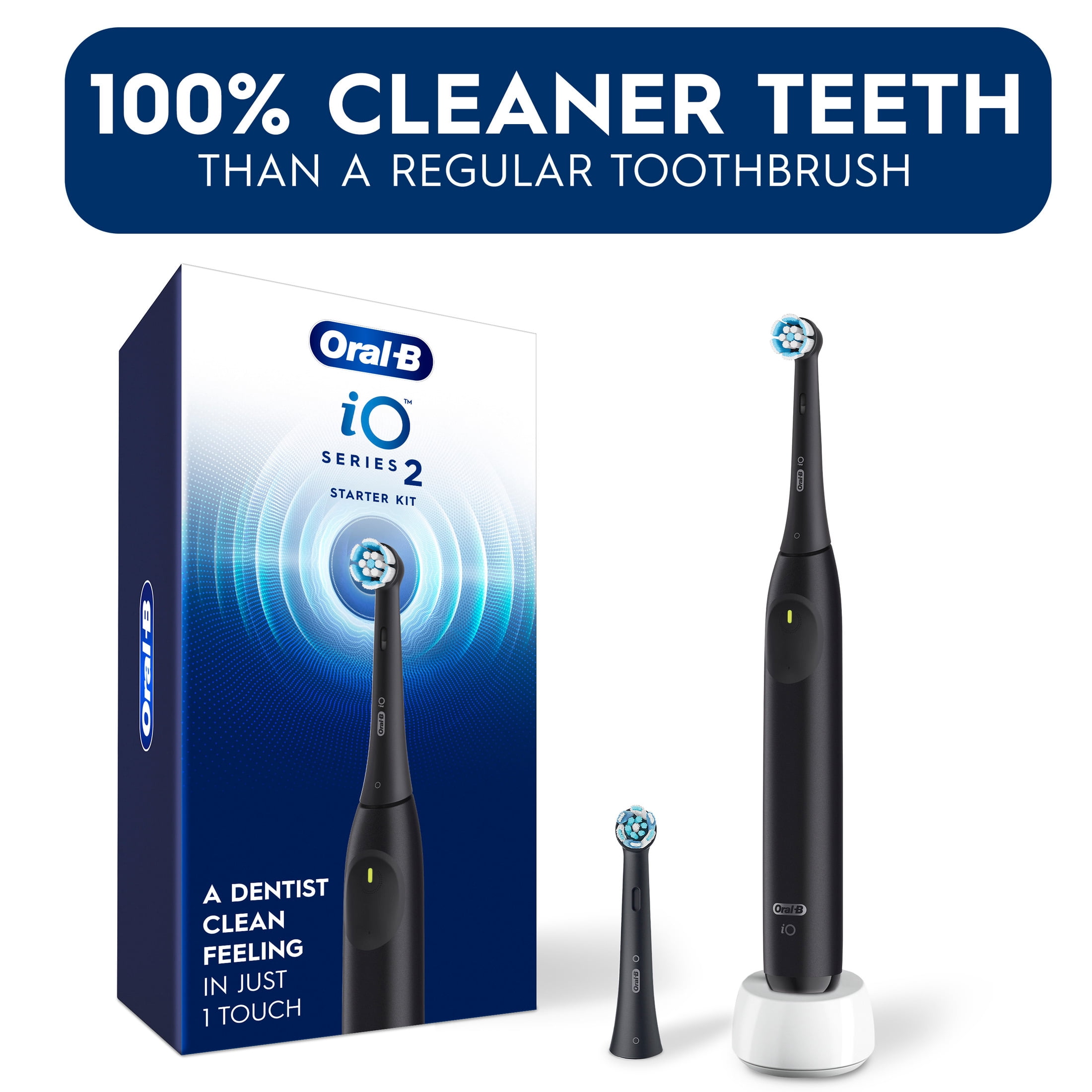 Oral-B iO Series 2 Rechargeable Electric Toothbrush for Adults & Kids 3+, Night Black, 1 Gentle Care Brush Head - Image 12