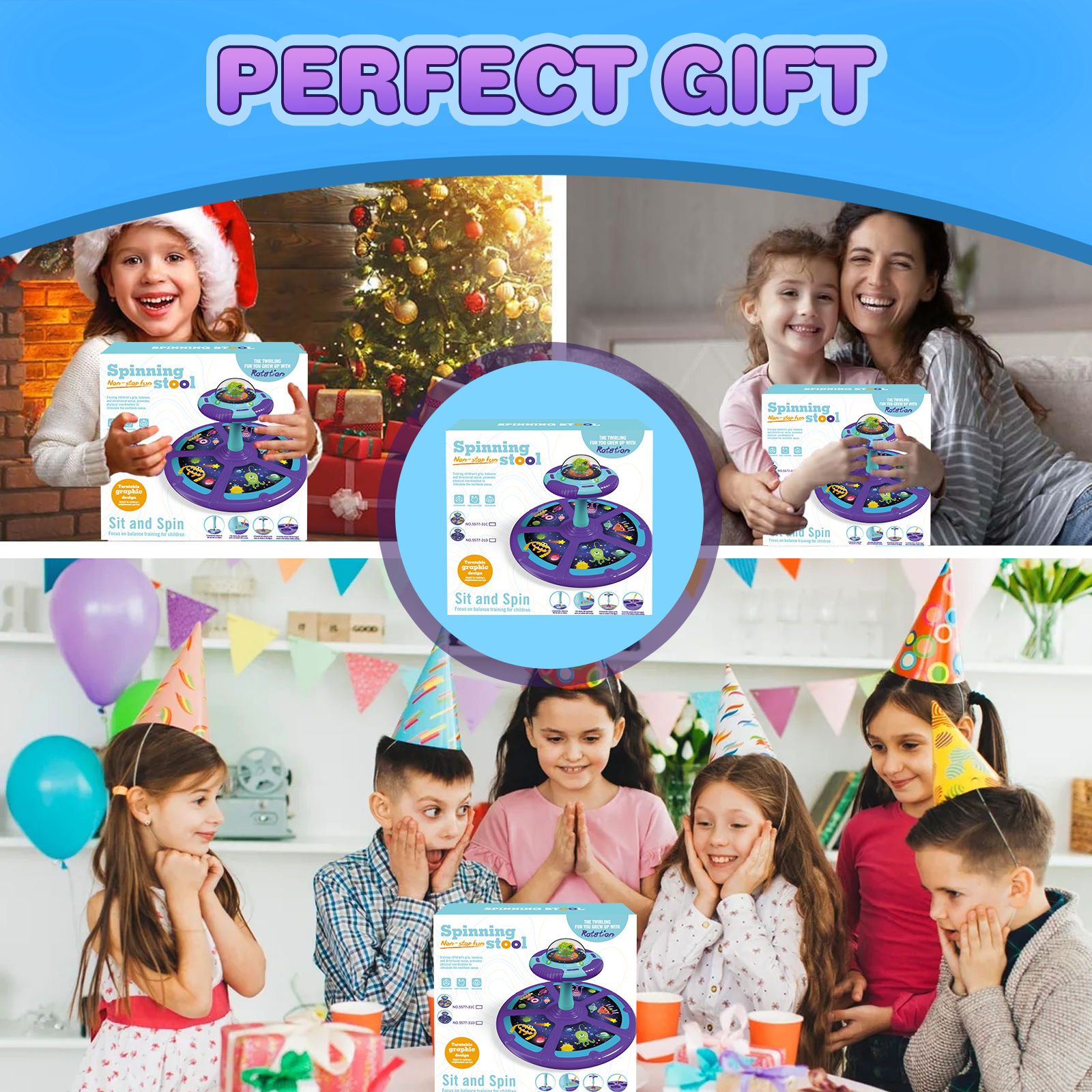 Beefunni Dinosaur Toddler Spin Toys for Ages 2 3 4 5 Years, Birthday Gift for Kids Toddlers Ages 2-4 Years, Light-Up Dinosaur Space Kids Twister with LED Light and Music. - Image 2