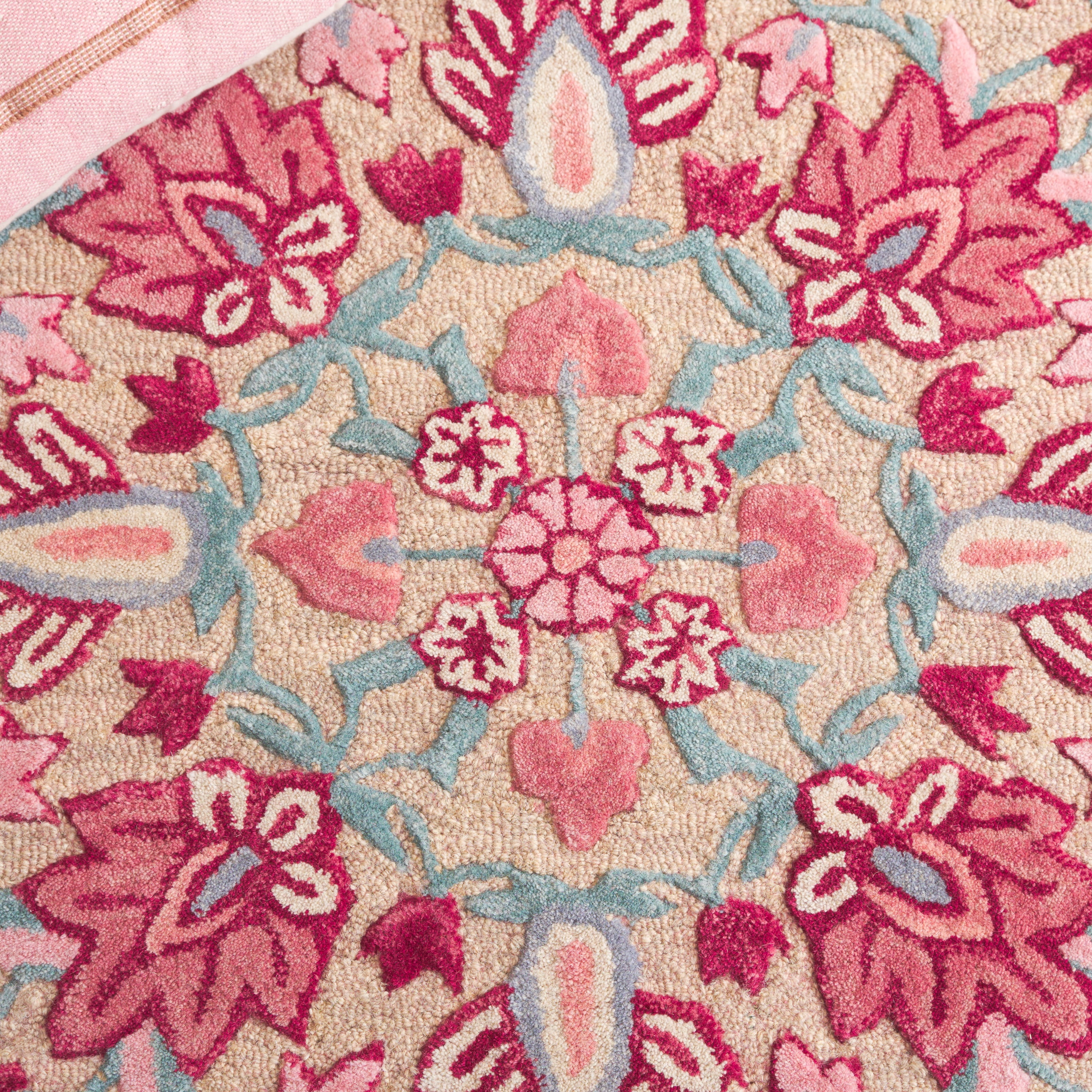 SAFAVIEH Bellagio Vanessa Floral Wool Area Rug, Red/Beige, 3' x 5' - Image 3