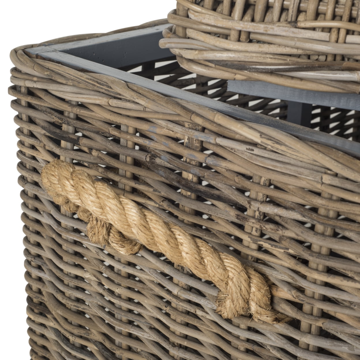 Safavieh Salim Nautical Storage Wicker Trunk with Handle - Image 2