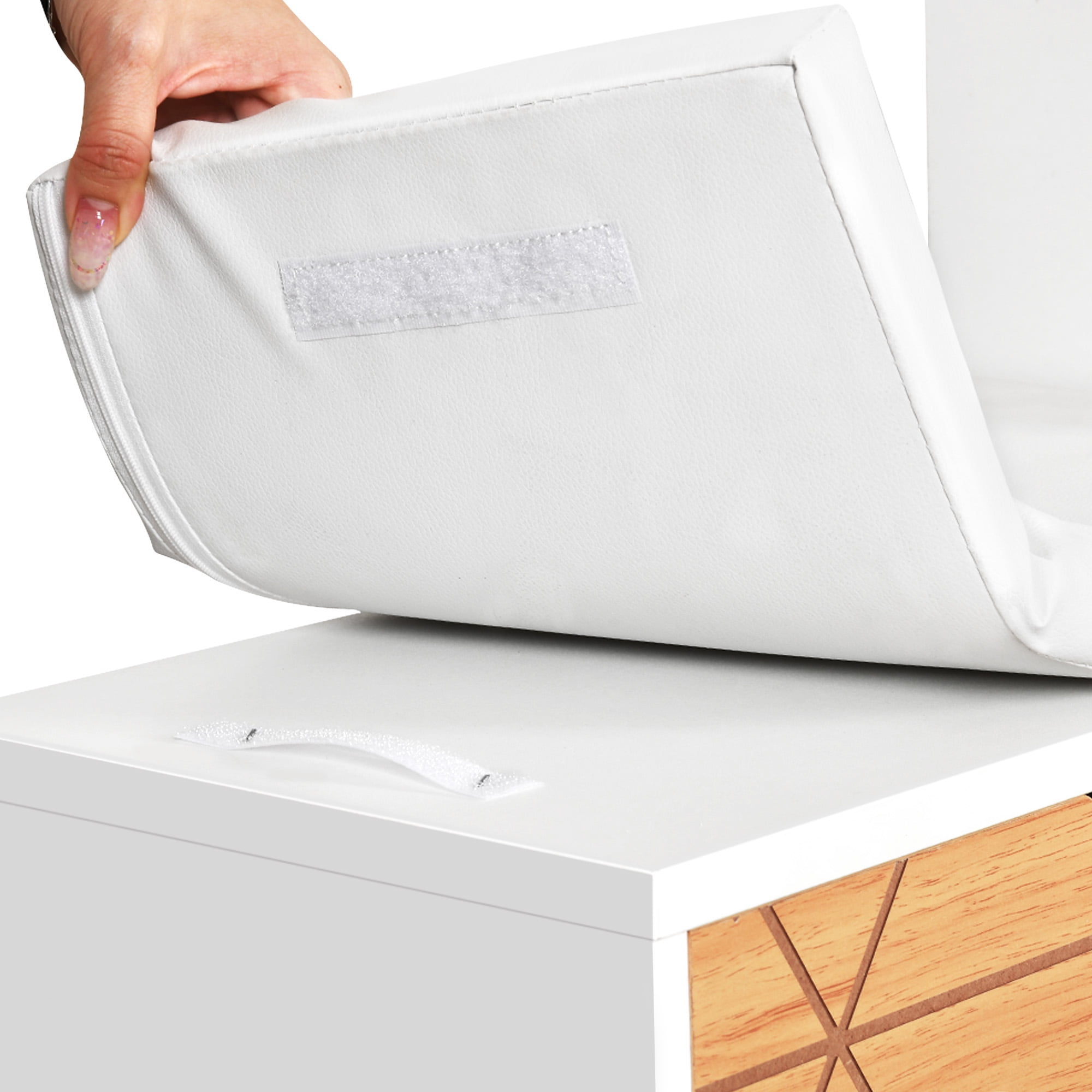 Dextrus Shoe Cabinet with 2 Flip Drawers & Open Shelf , Modern Shoe Storage Cabinet with Storage Bench, Freestanding Shoe Rack Storage Organizer Bench for Hallway Entryway, White - Image 2