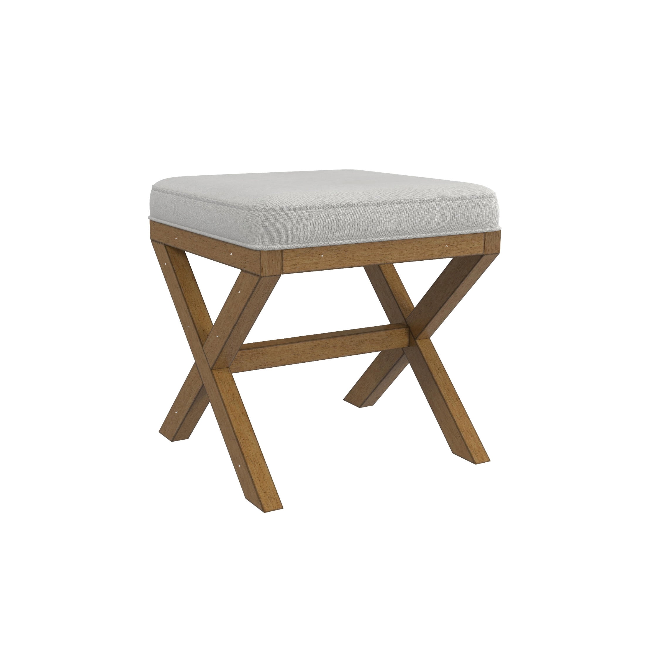 Hillsdale Furniture Somerset Backless Wood Vanity Stool, Dark Driftwood - Image 4
