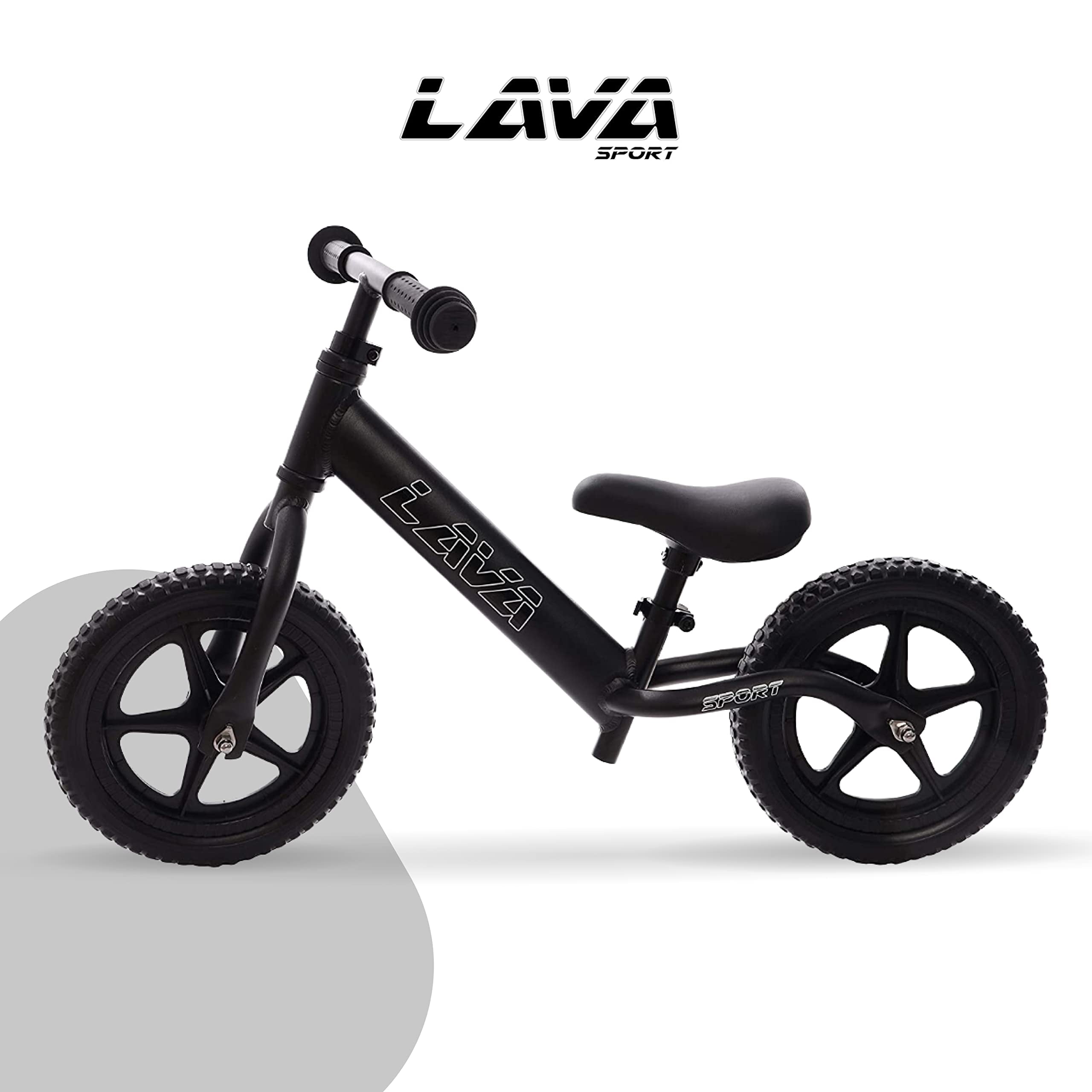 LAVA SPORT Basalt Black Balance Bike- Lightweight Aluminium Toddler Bike for Kids with Adjustable Handlebar and Seat, EVA Tires-Training Bike - Image 3