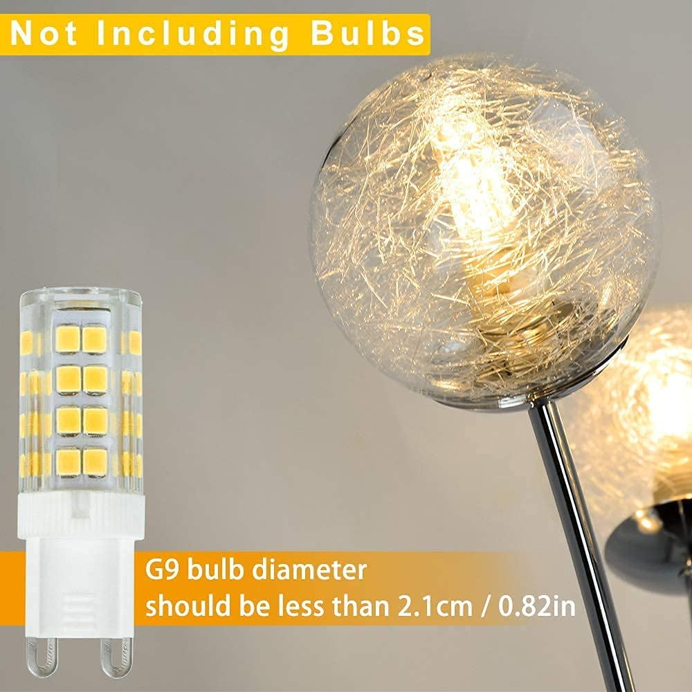 DingLiLighting 5 Lights Modern Globe Floor Lamps for Living Room, Farmhouse Tall Pole Tree Lighting for Bedroom, LED Corner Floor Lamp, Mid Century, G9 Bulb - Image 2