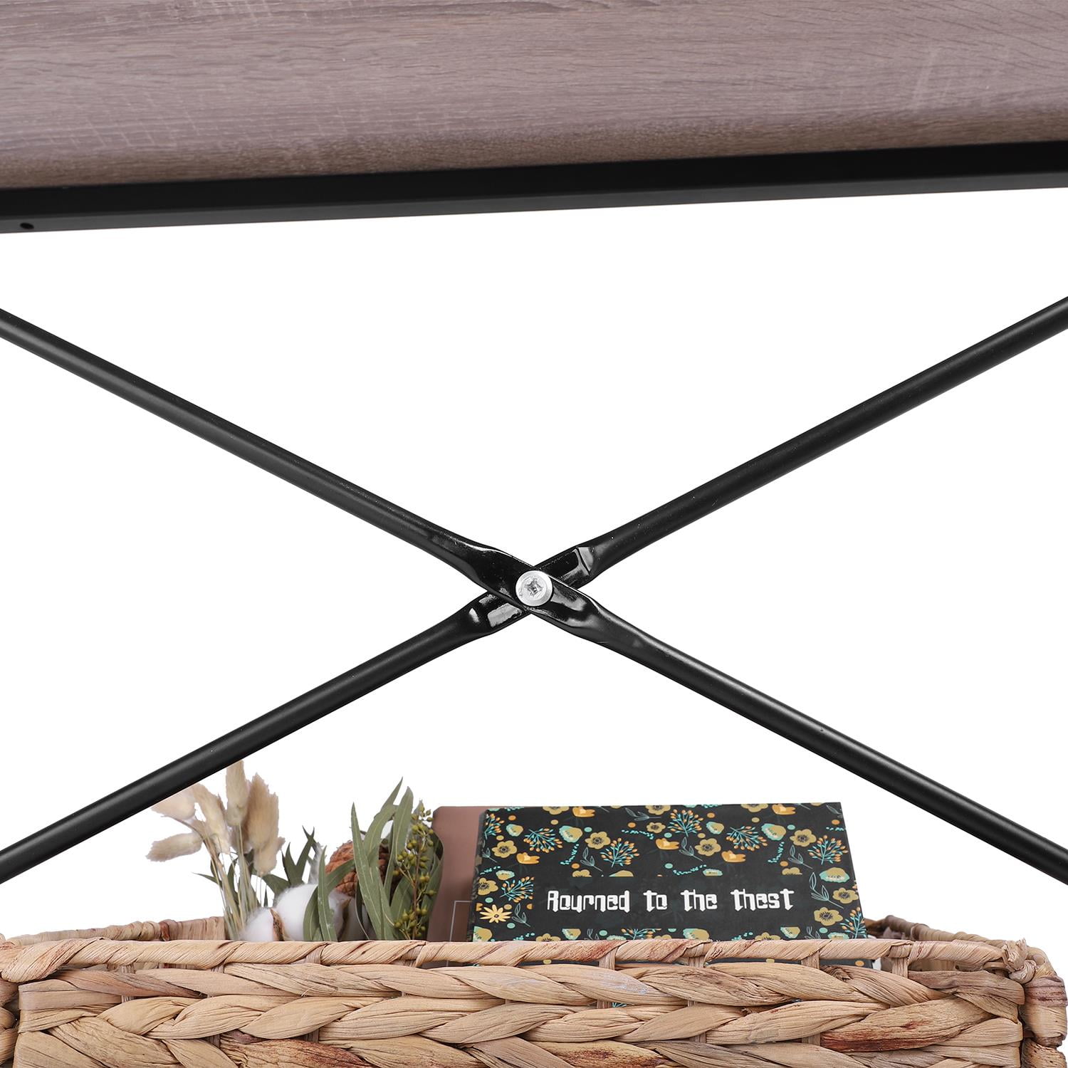 Ktaxon Console Table Sturdy Metal Frame Sofa Table TV Stand with Scratch-Resistant & Water-Resistant Wooden Top - Image 5