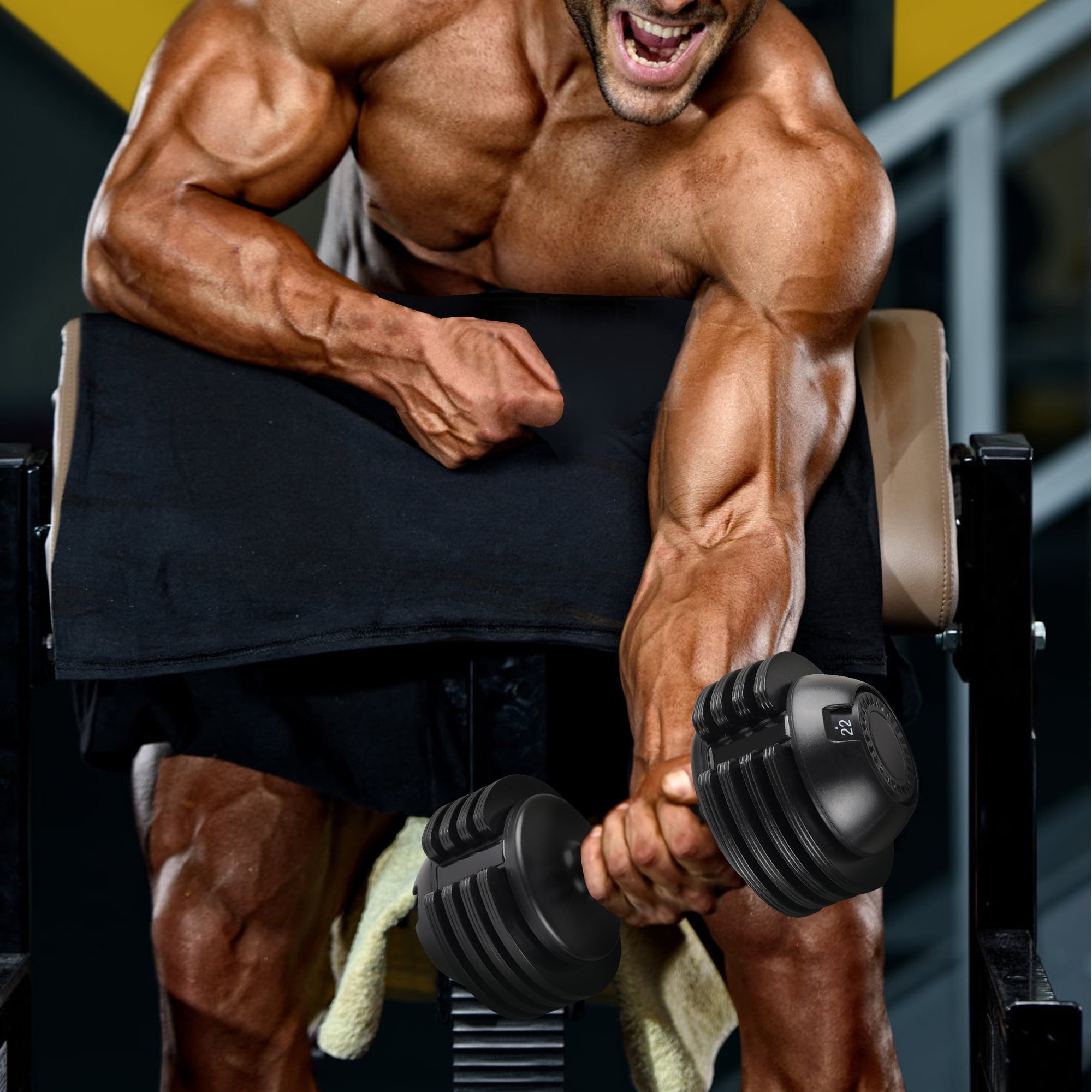 52LBS Adjustable Dumbbell for Home Gym,Black - Image 4