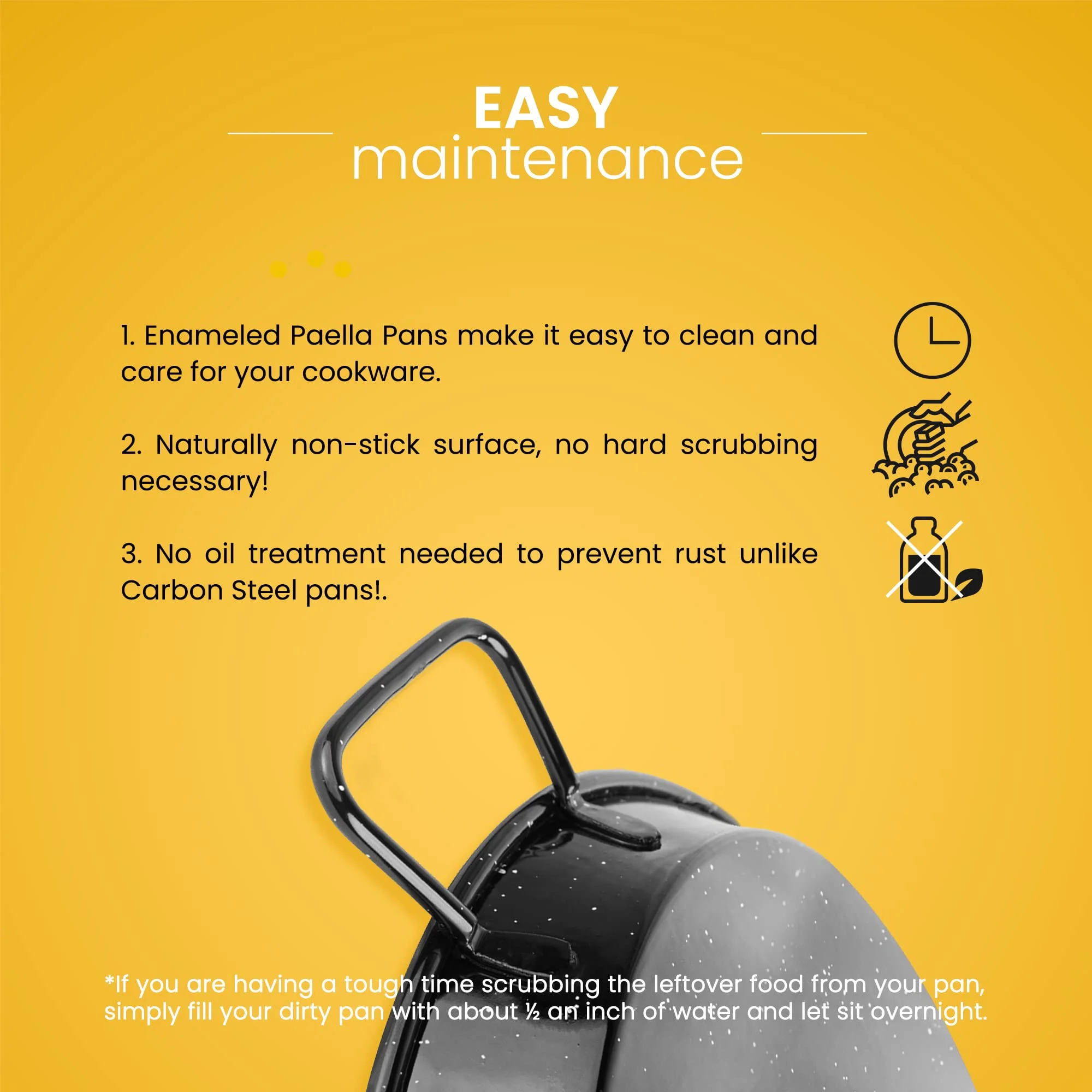 Machika Enameled Steel Skillet, Non Stick Paella Pan, Perfect for Camping and Outdoor Cooking, Rust Proof Coating 22 inch (55 cm) - Image 5