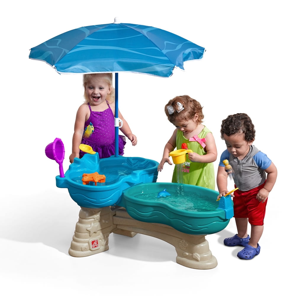 Step2 Spill & Splash Seaway Blue Plastic Water Table for Toddlers with 10-piece Playset - Image 8