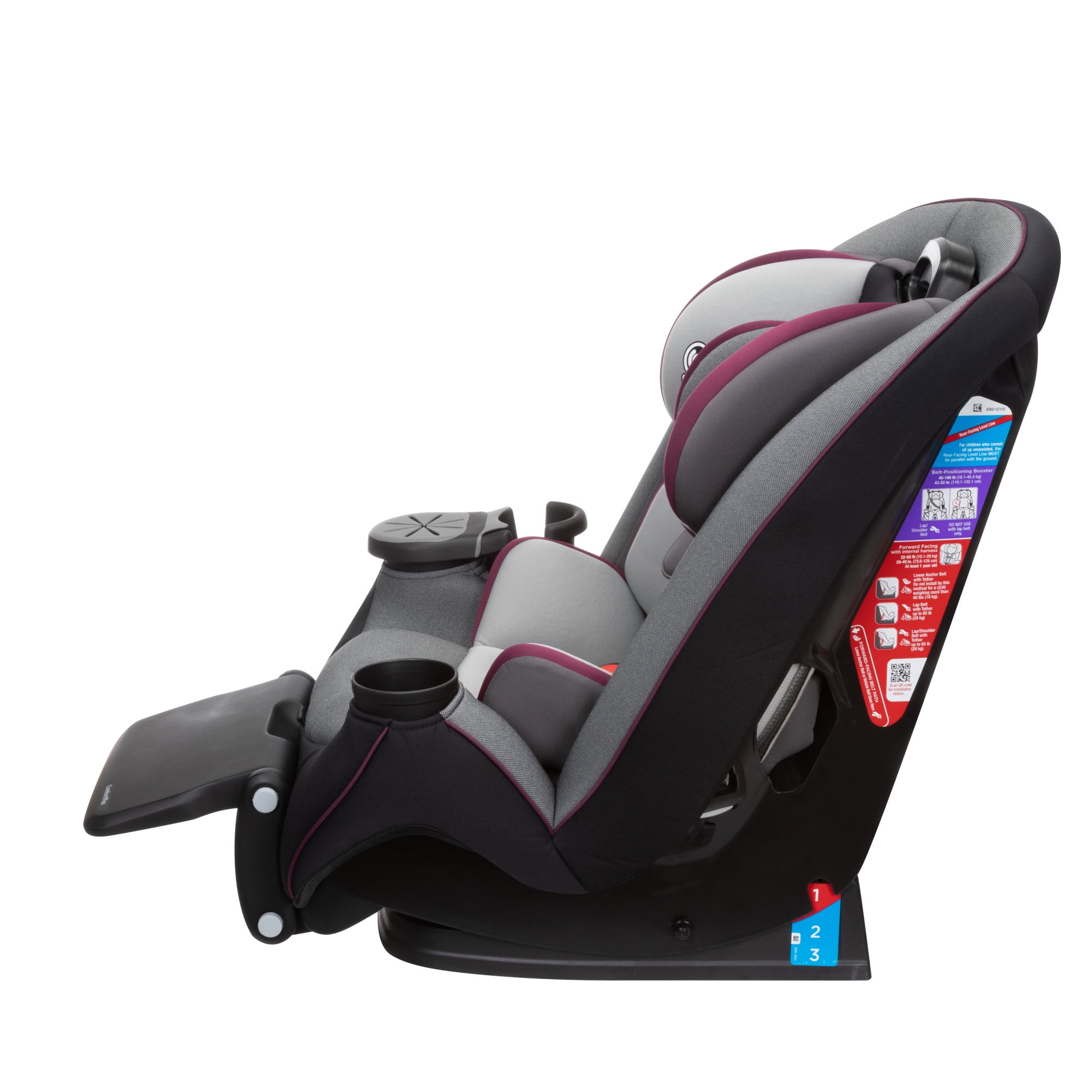 Safety 1ˢᵗ Grow and Go™ Extend 'n Ride LX All-in-One Convertible Car Seat, Winehouse, Infant & Toddler, Unisex - Image 61