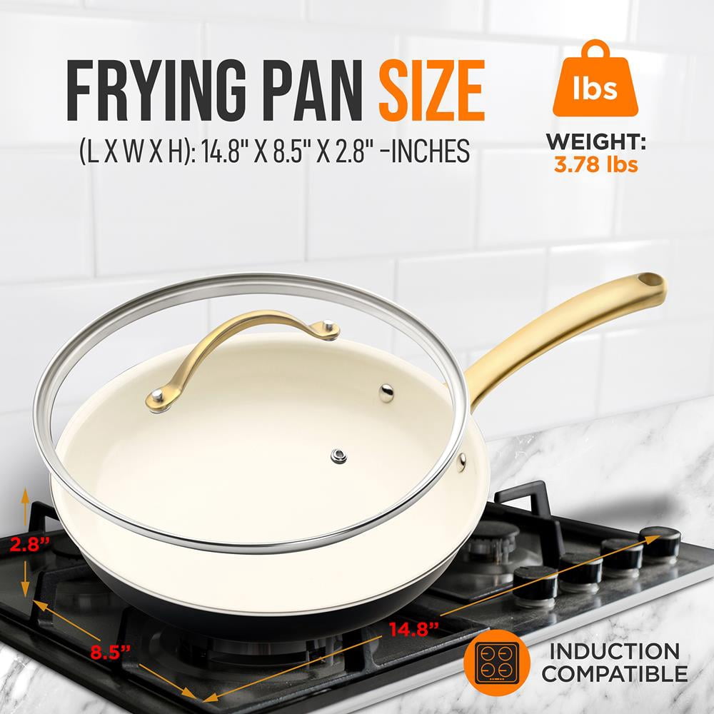 NutriChef 8” Fry Pan with Lid - Small Skillet Nonstick Frying Pan - Image 8