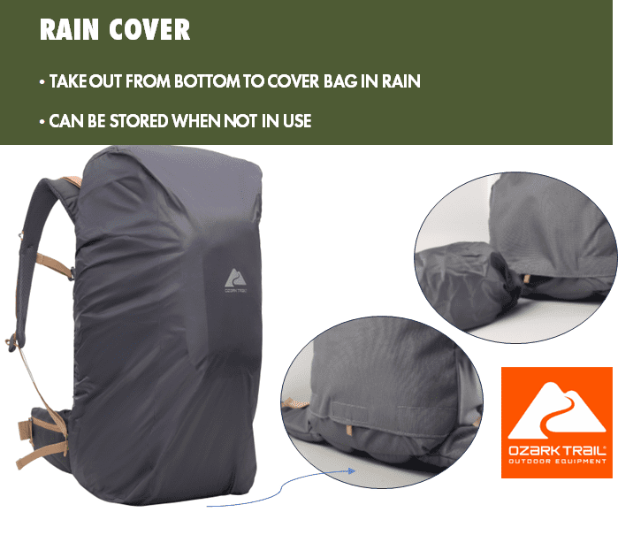 Ozark Trail 60L Hiking Backpack with Durable Fabric and Multiple Pock,Age group:Adult - Image 4