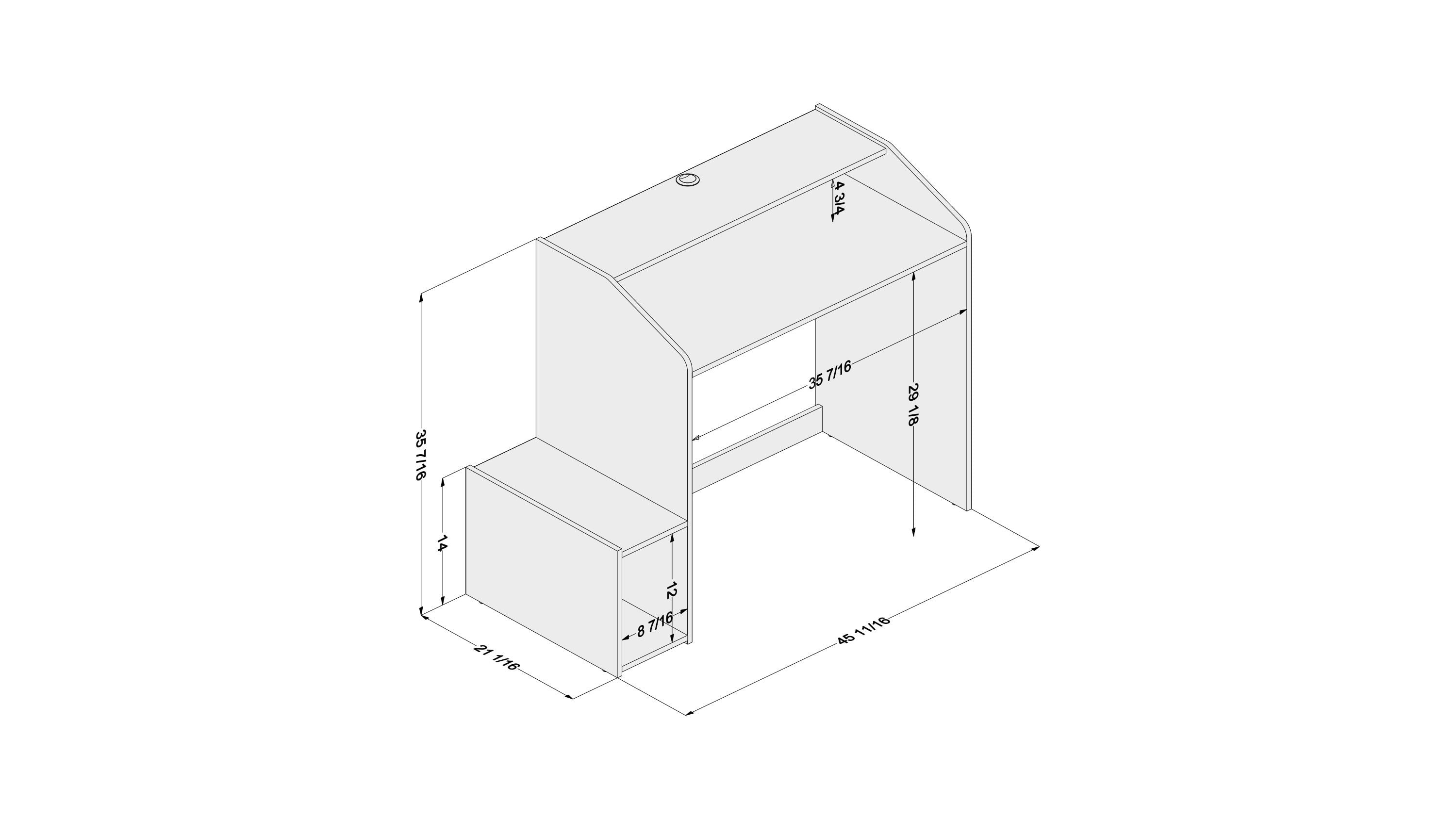 Polifurniture Legend 45.5 in. Computer Gaming Desk with Storage, Black and Red - Image 6