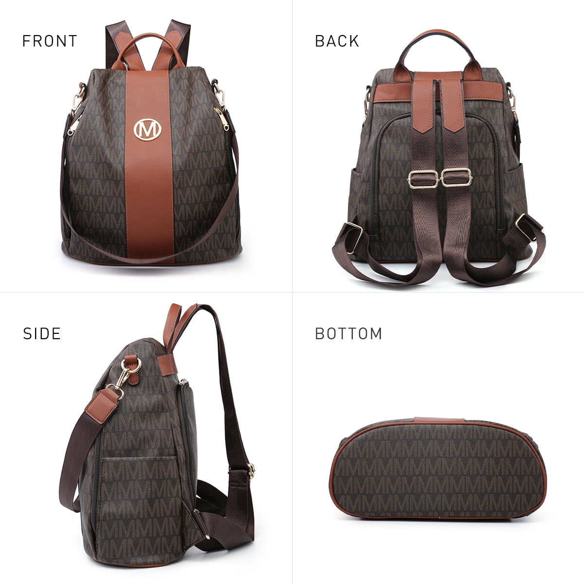 MKP Woman Fashion Backpacks Handbags Anti-Theft Travel School Bags Shoulder Purse Wallet Set 2pcs - Image 3