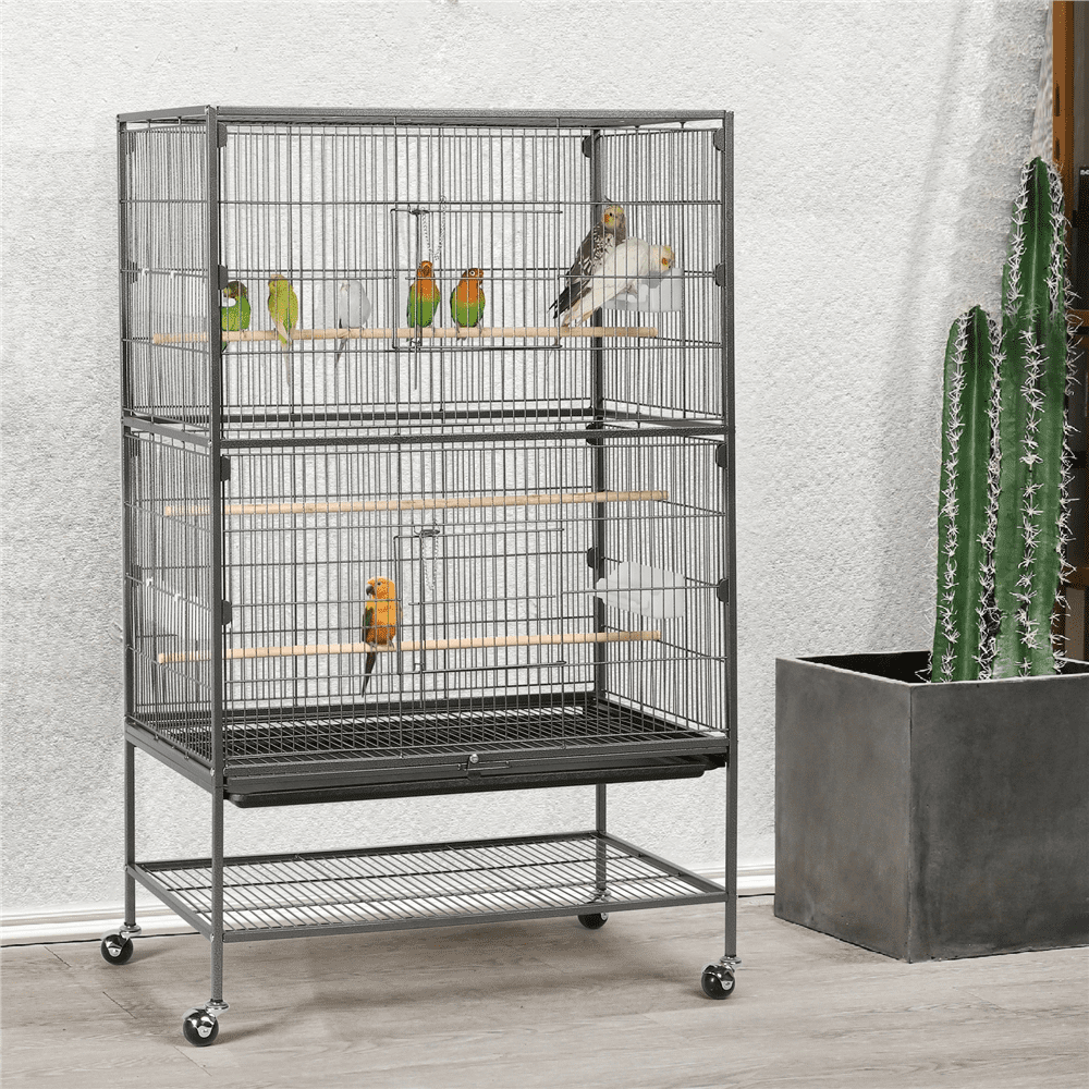 Renwick 52 inch Bird Parrot Cage for Parrot Parakeet Finches, Black - Image 5