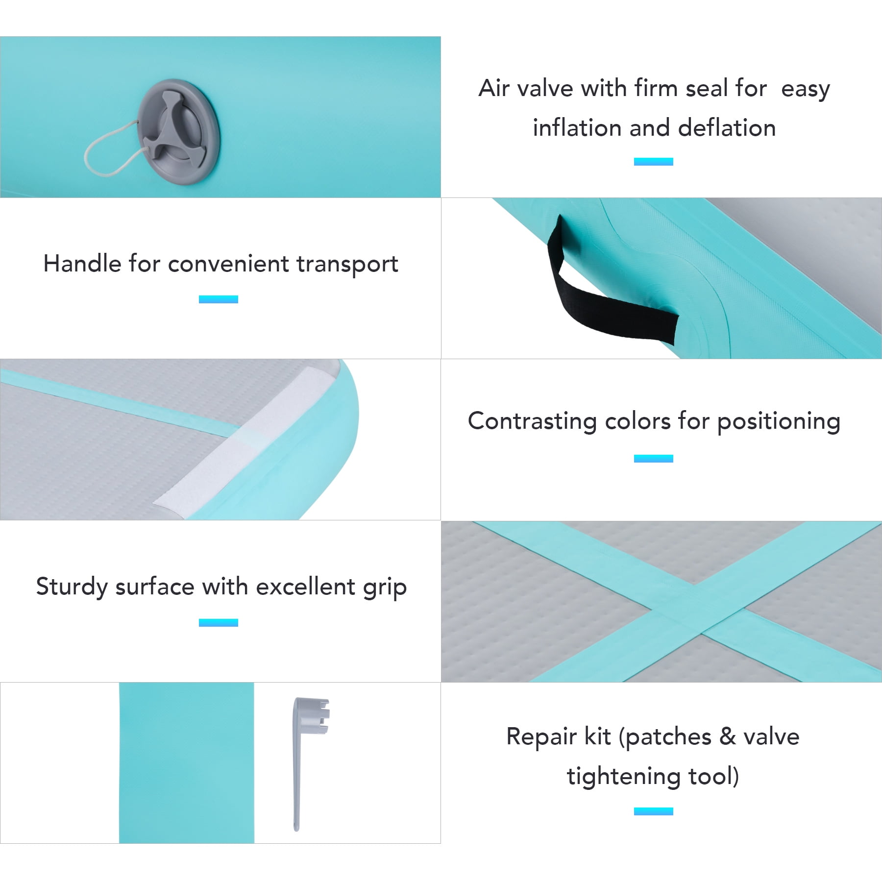 AirTrack Inflatable Home Gymnastics Tumbling Mat 1min Inflation& Deflation - Image 6