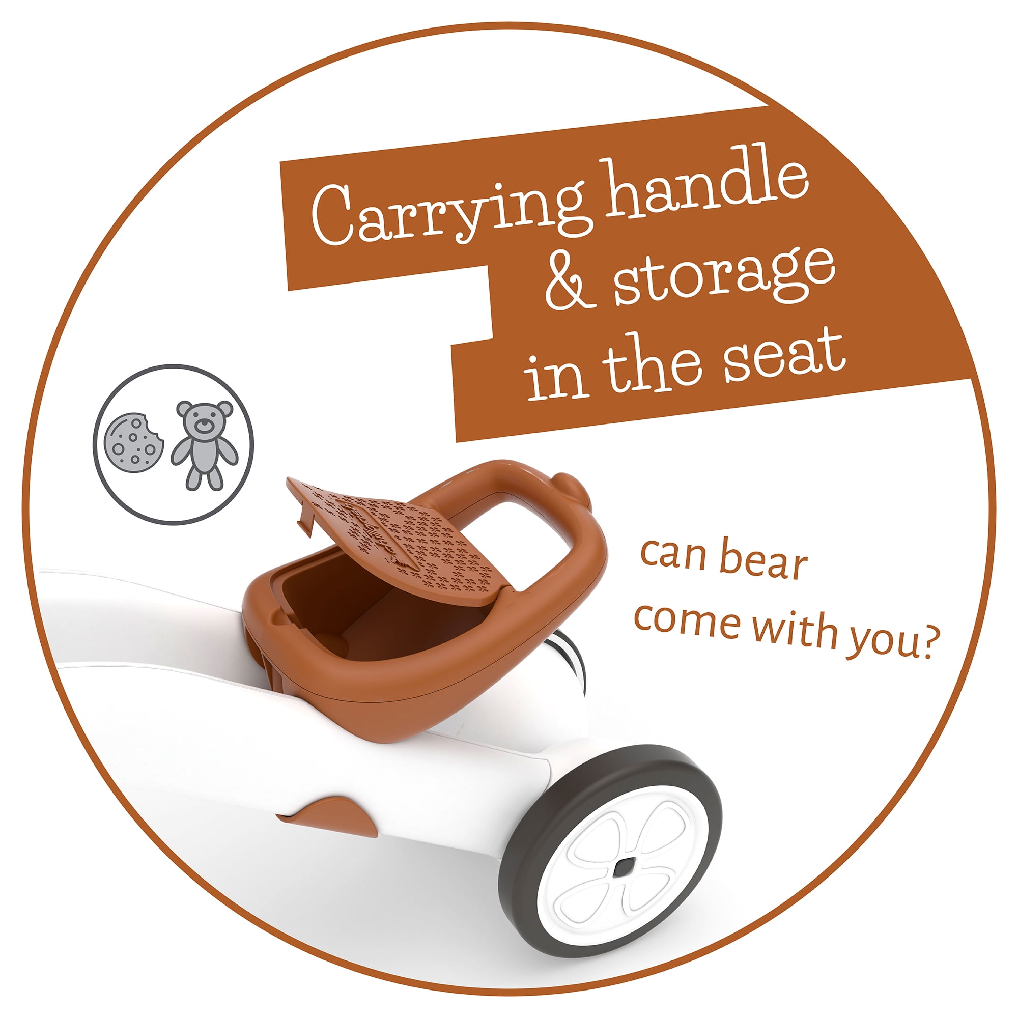 Chillafish Bunzi Gradual Balance Bike and Tricycle,6 inches, 2-in-1 Ride on Toy for 1-3 Years Old, Silent Non-Marking Wheels, Camel - Image 8