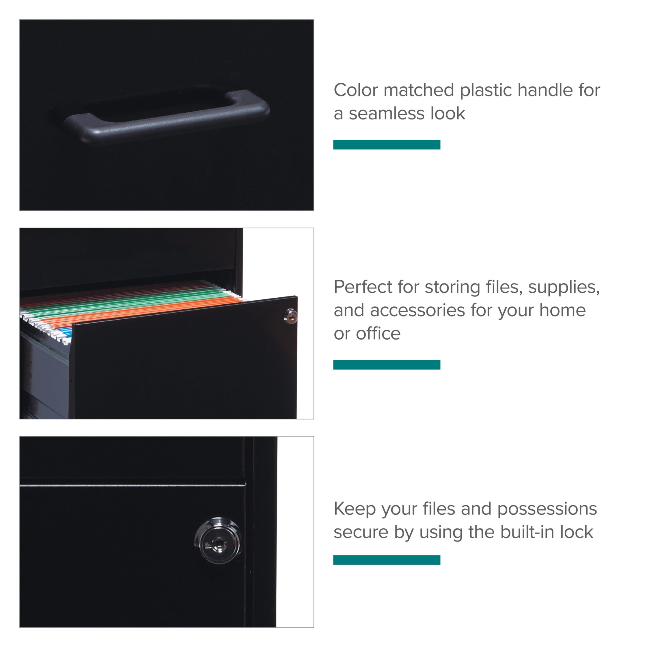 Space Solutions 18" Deep 2 Drawer Letter Width Vertical File Cabinet, Black - Image 19