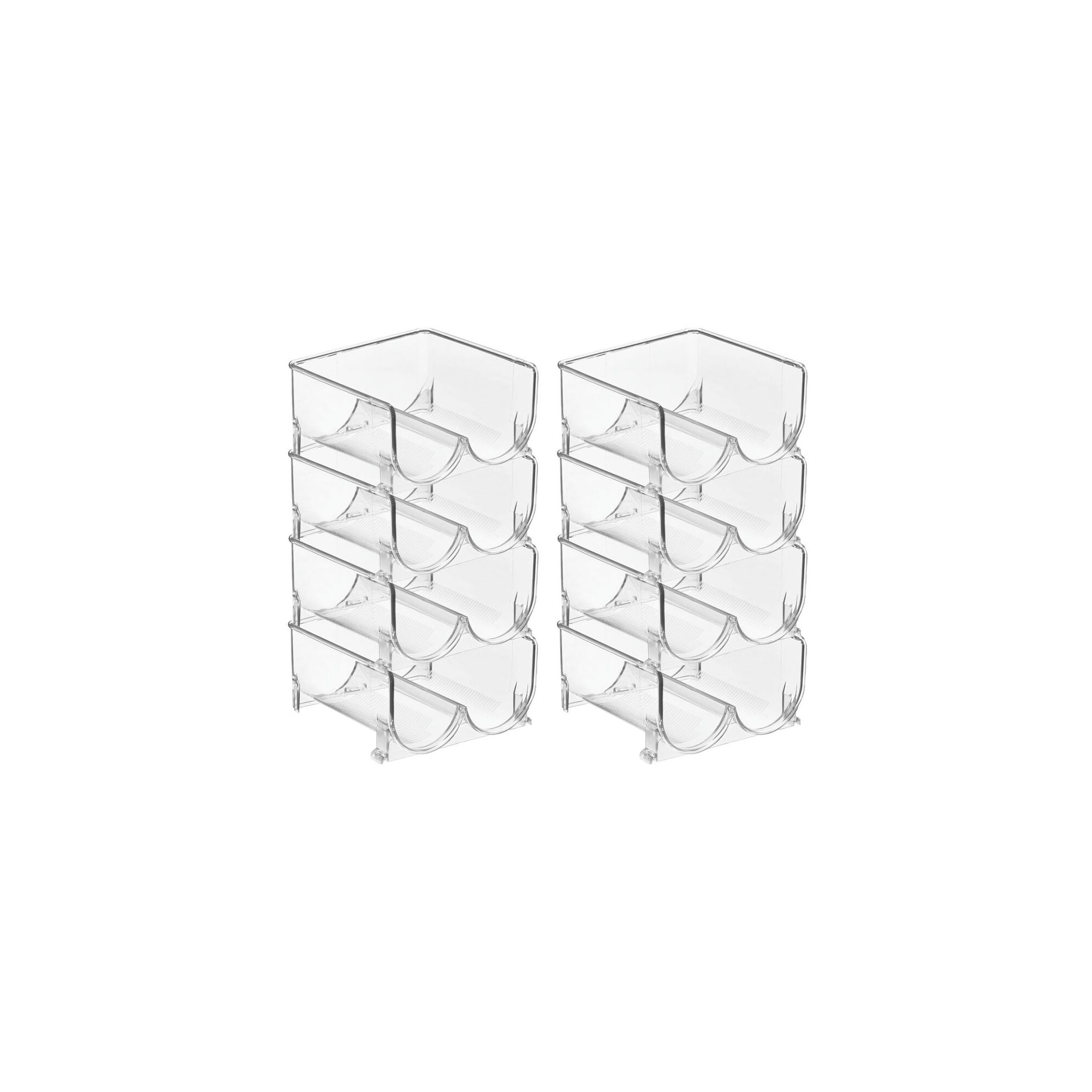 mDesign Plastic Stackable 2 Bottle Water Bottle Storage Organizer Rack - 8 Pack, Clear - Image 8