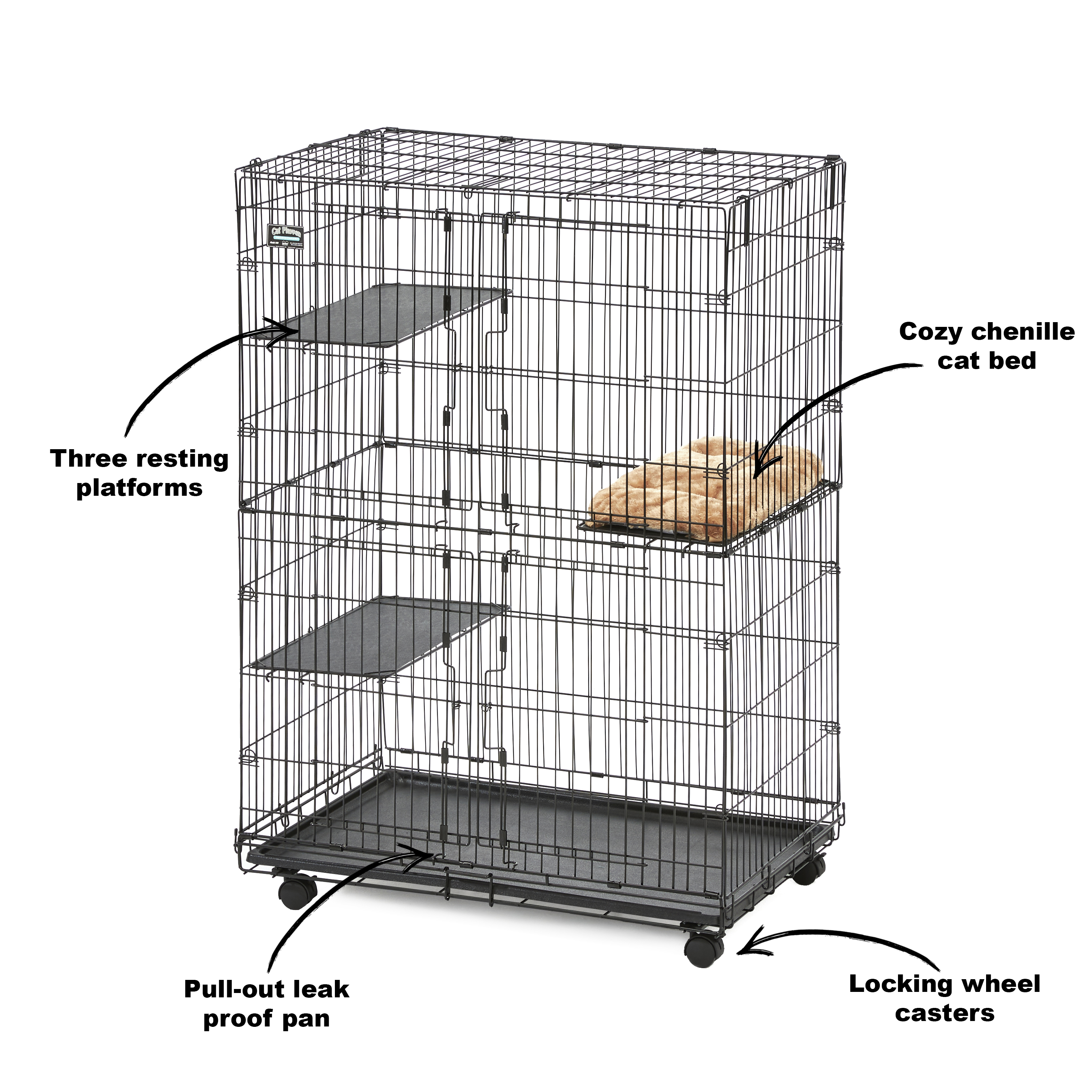 MidWest Homes for Pets, Collapsible Cat Playpen, Large 51-inches tall play area with four tiers - Image 8
