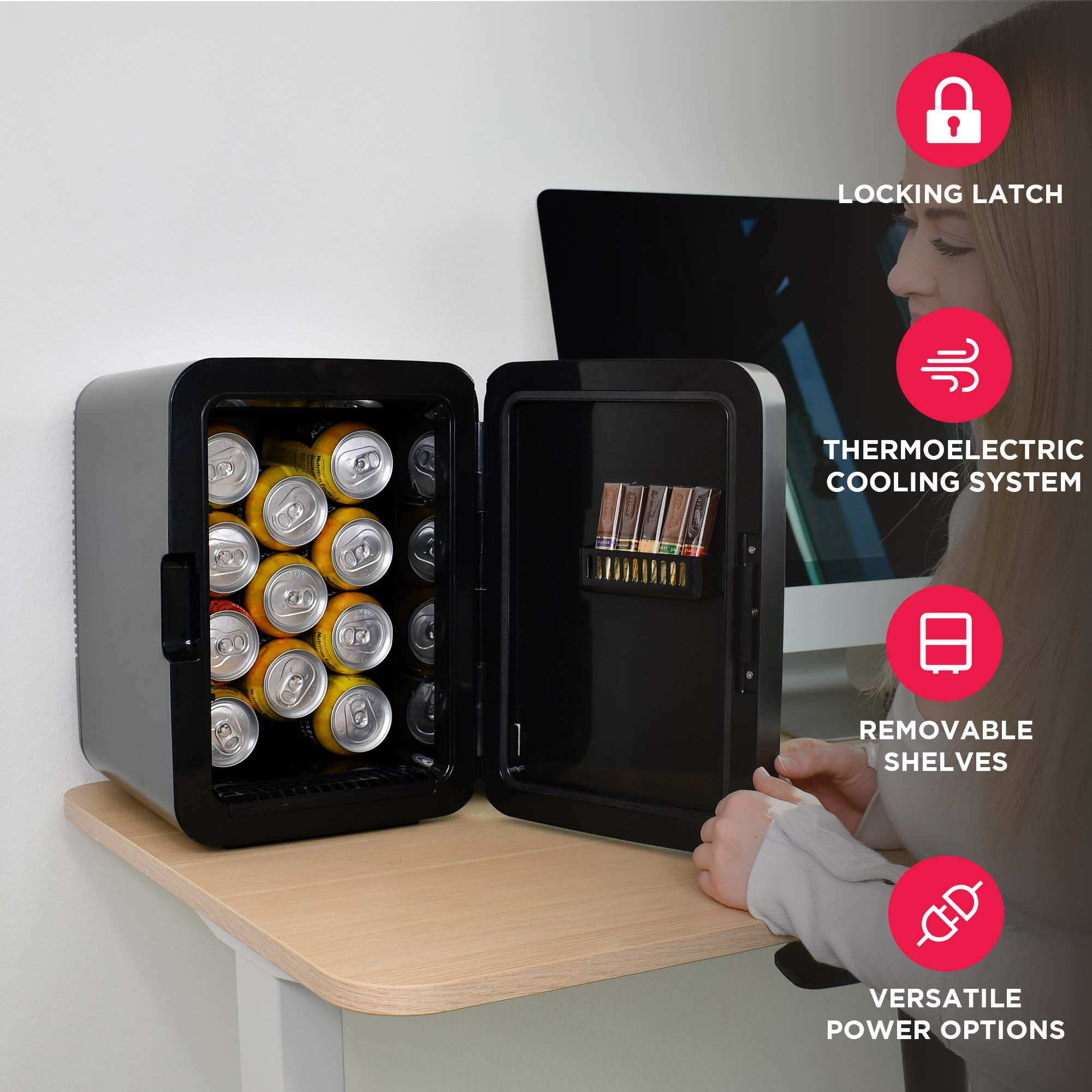 Frigidaire, Retro 10L, 15-Can Mini Personal Fridge Cooler, EFMIS183, Stainless Steel - Image 9