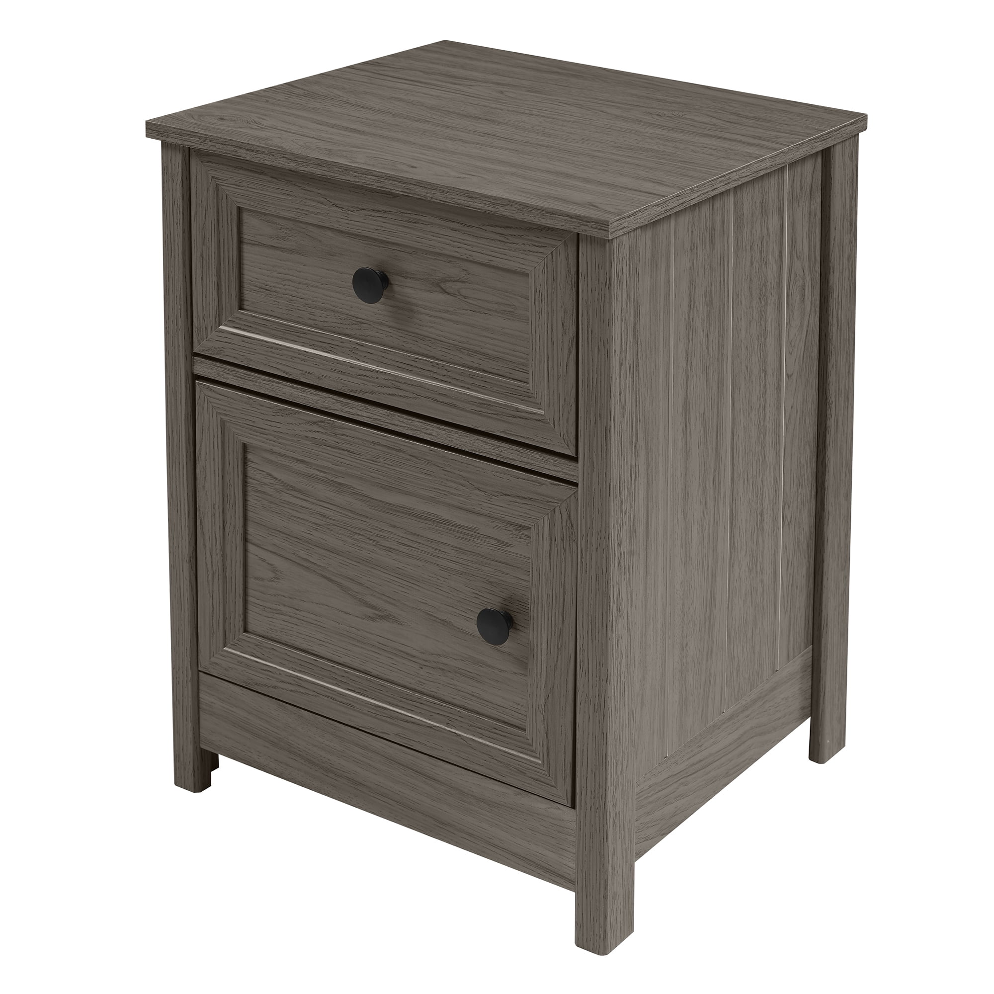 Set of 2 Classic Grooved 1 Door and Drawer Slate Grey Nightstands by Manor Park - Image 7