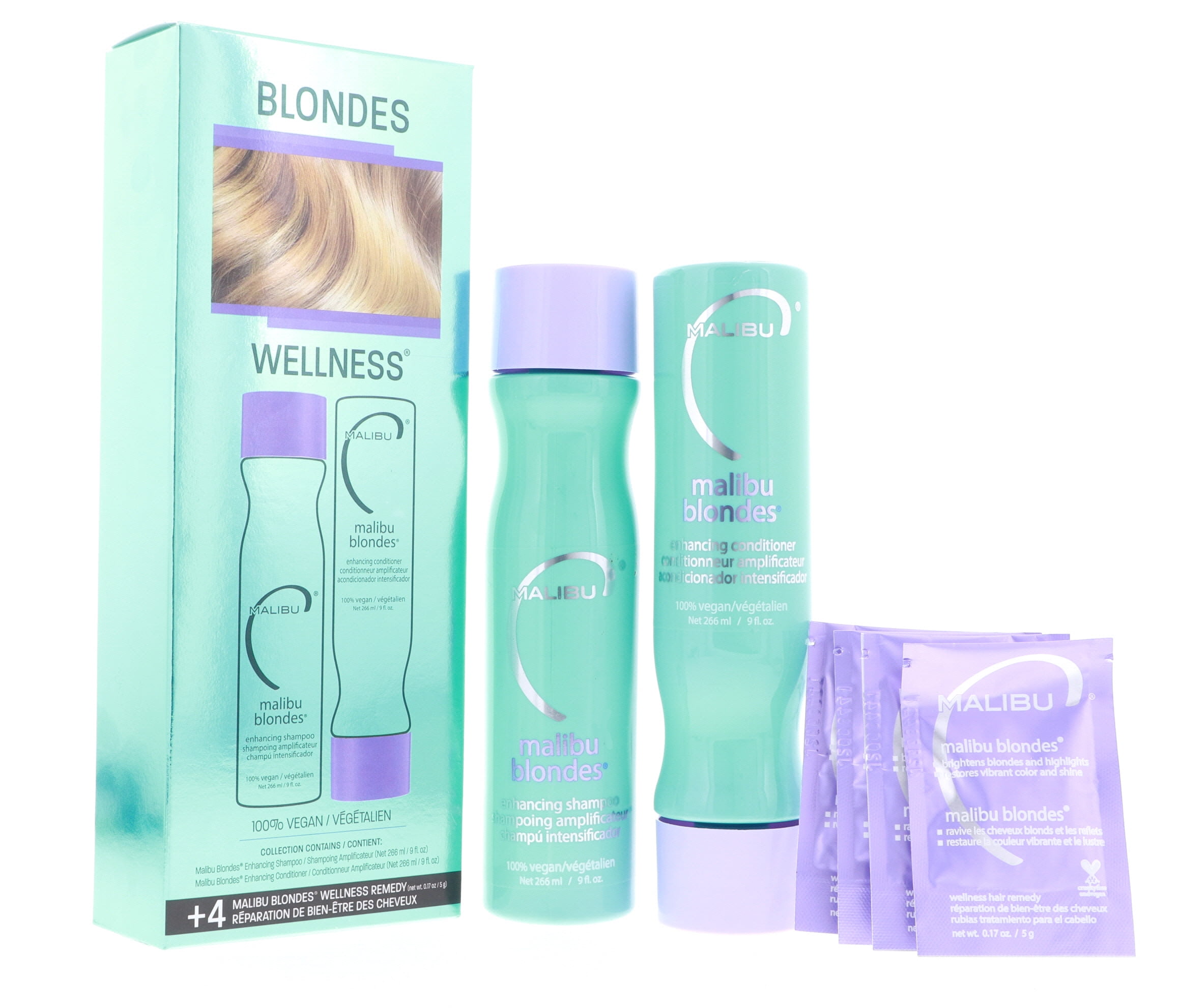 Malibu Blondes Enhancing Treatment Kit (Shampoo 9 oz, Conditioner 9 oz, Hair Remedy 4 x 0.17 oz) - Image 2