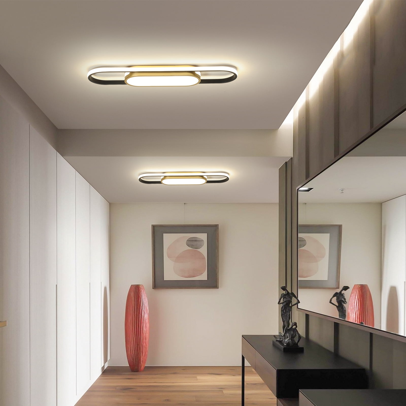 Garwarm Modern LED Flush Mount Ceiling Lights Dimmable LED Ceiling Lamp with Remote Control 40W Acrylic Linear Ceiling Lighting Fixtures for Living Room Dining Kitchen Bedroom (3000-6500K) - Image 10