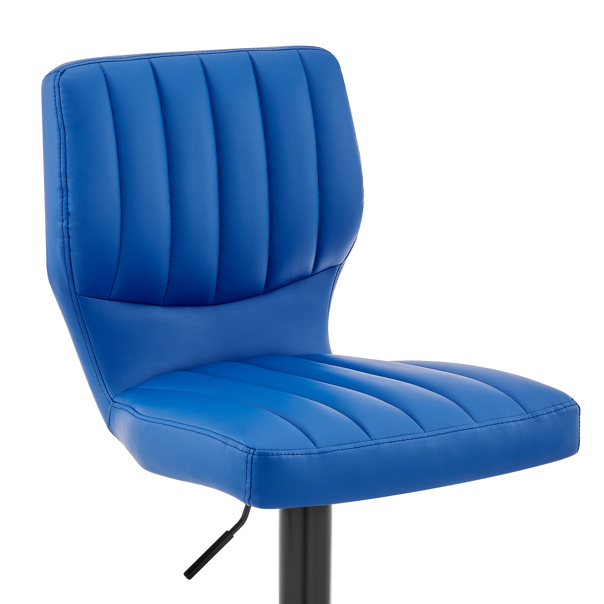 Bardot Adjustable Height Blue Faux Leather Swivel Bar Stool - Image 2