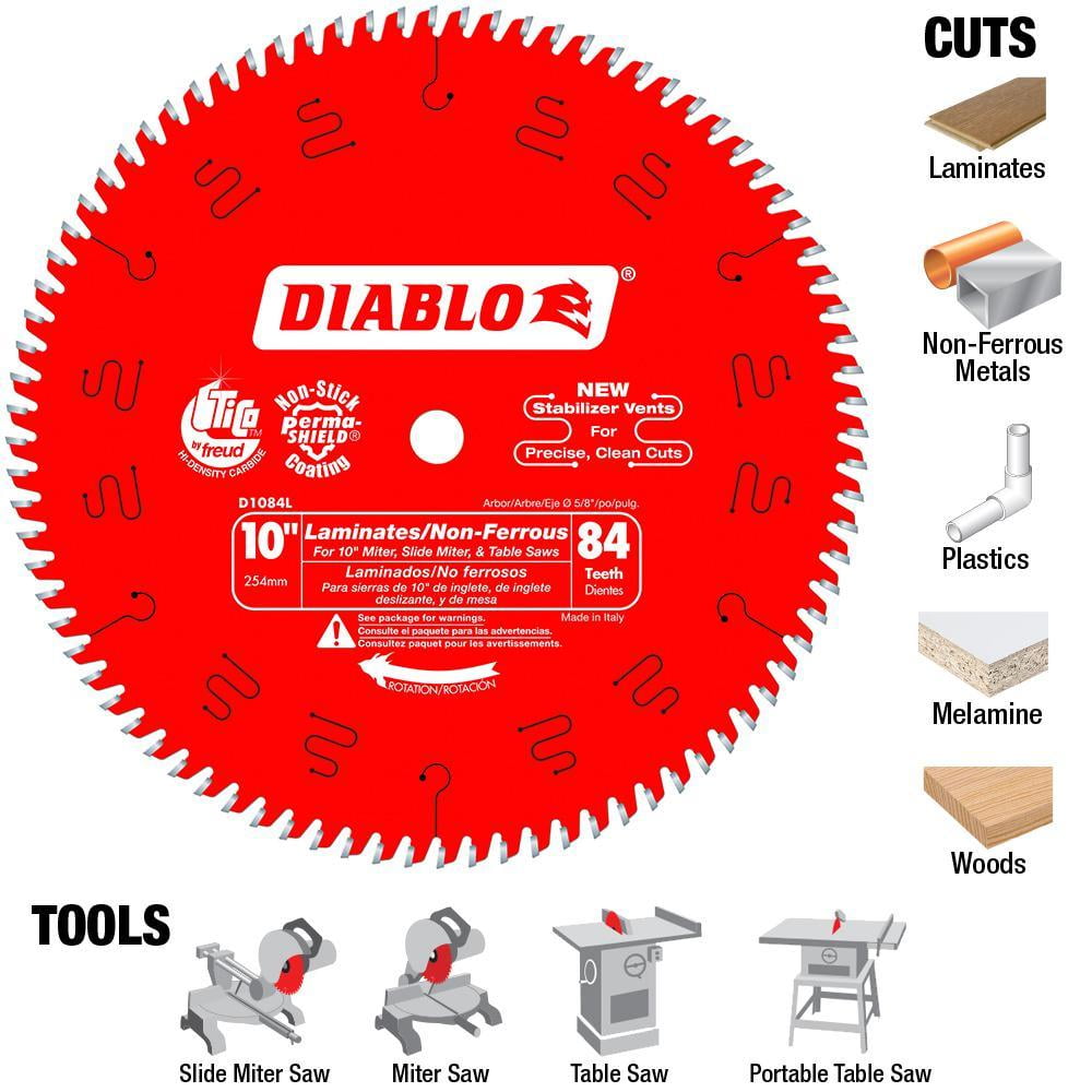 Diablo D1084L 10-Inch 84T Laminate Chop/Slide Miter And Table Saw Blade - Image 2
