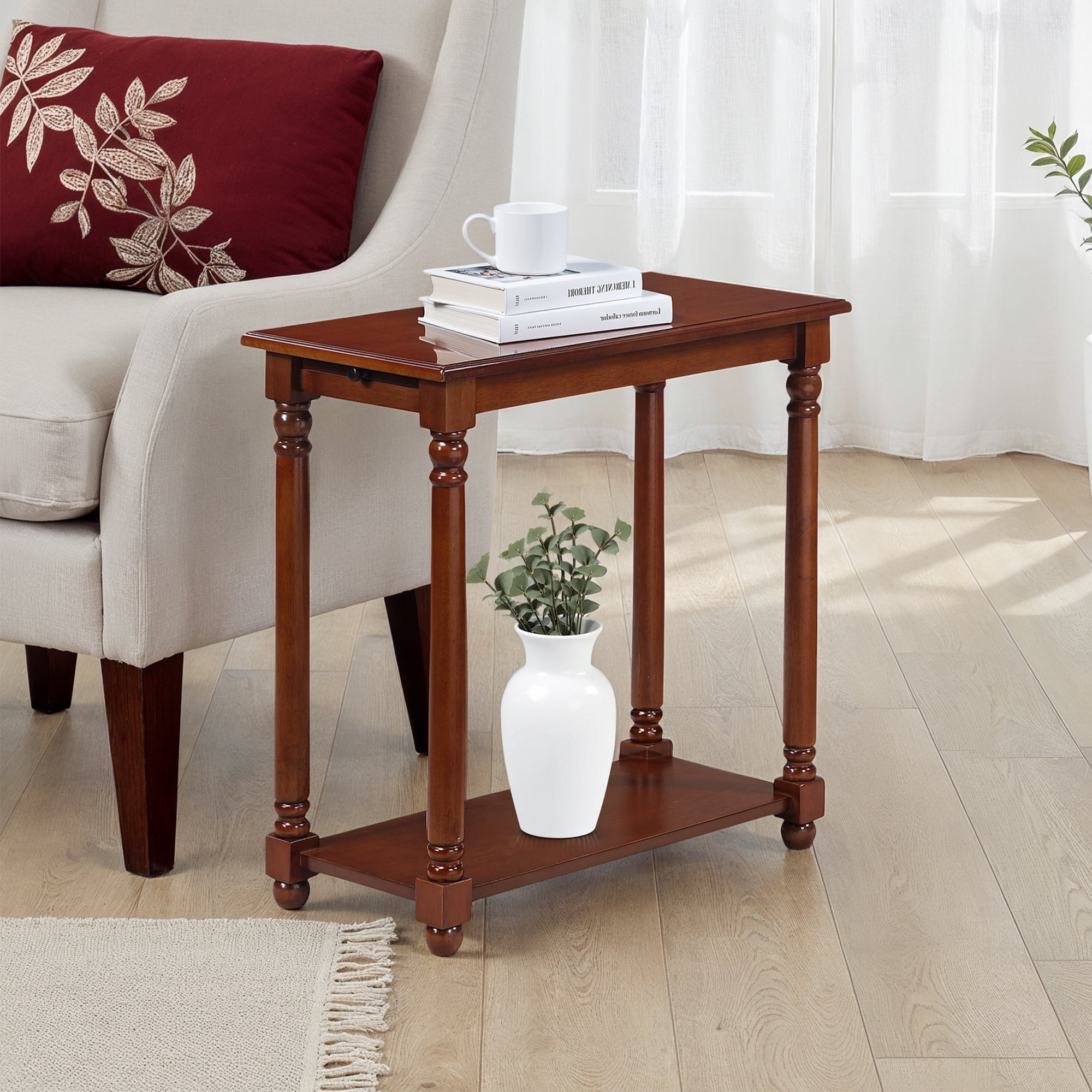 French Country Regent End Table, Mahogany - Image 4