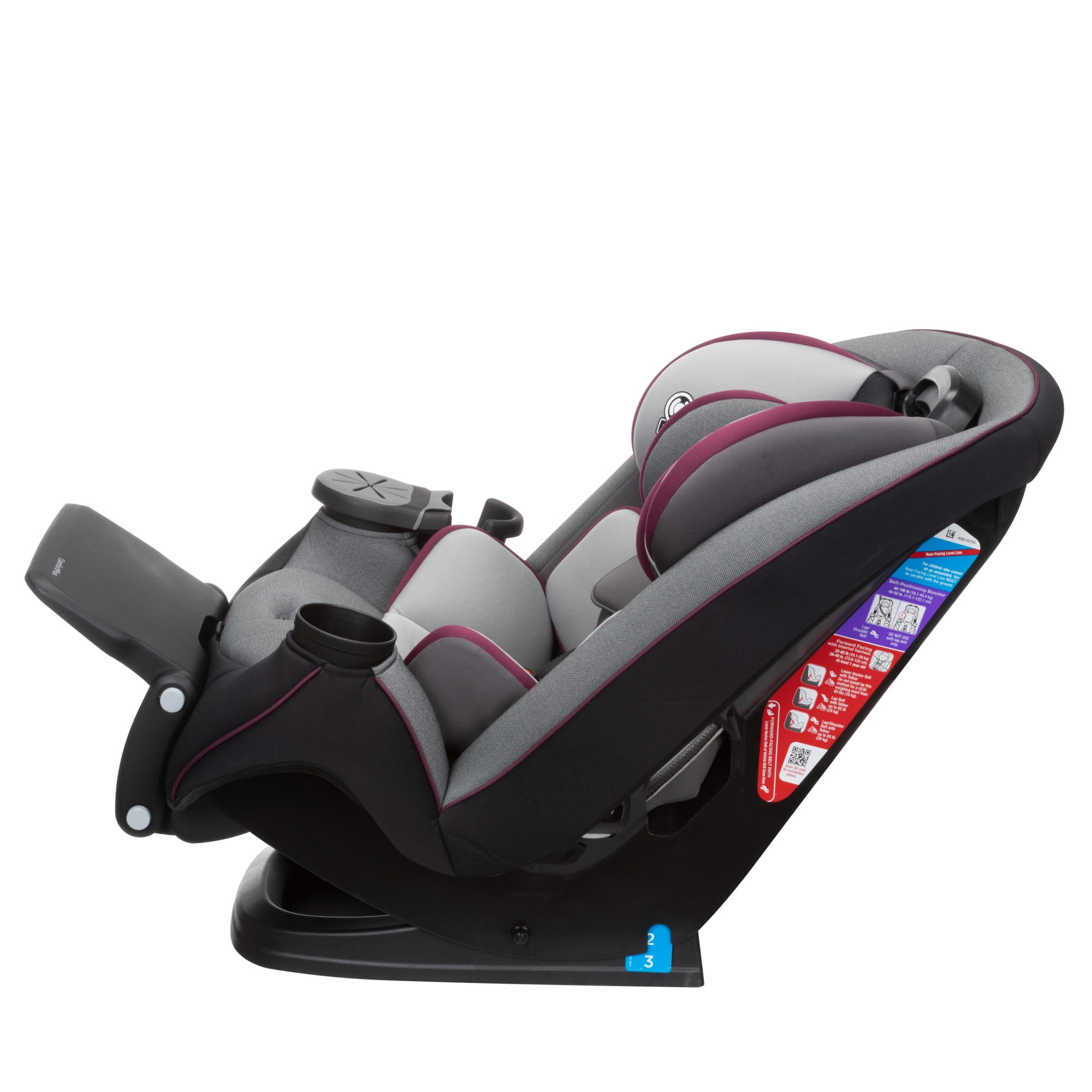 Safety 1ˢᵗ Grow and Go™ Extend 'n Ride LX All-in-One Convertible Car Seat, Winehouse, Infant & Toddler, Unisex - Image 44