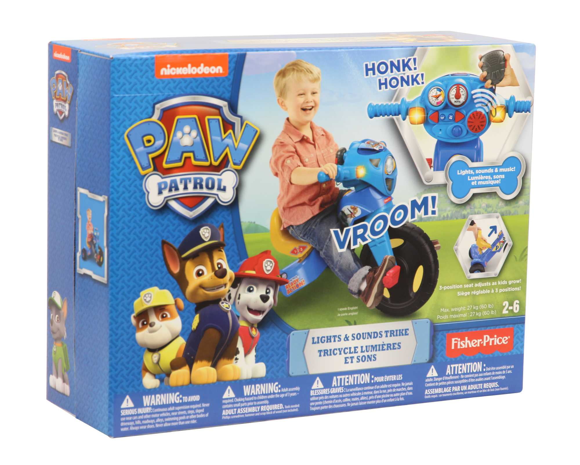 Fisher-Price PAW Patrol Lights & Sounds Trike Push & Pedal Ride-On Toddler Tricycle - Image 6