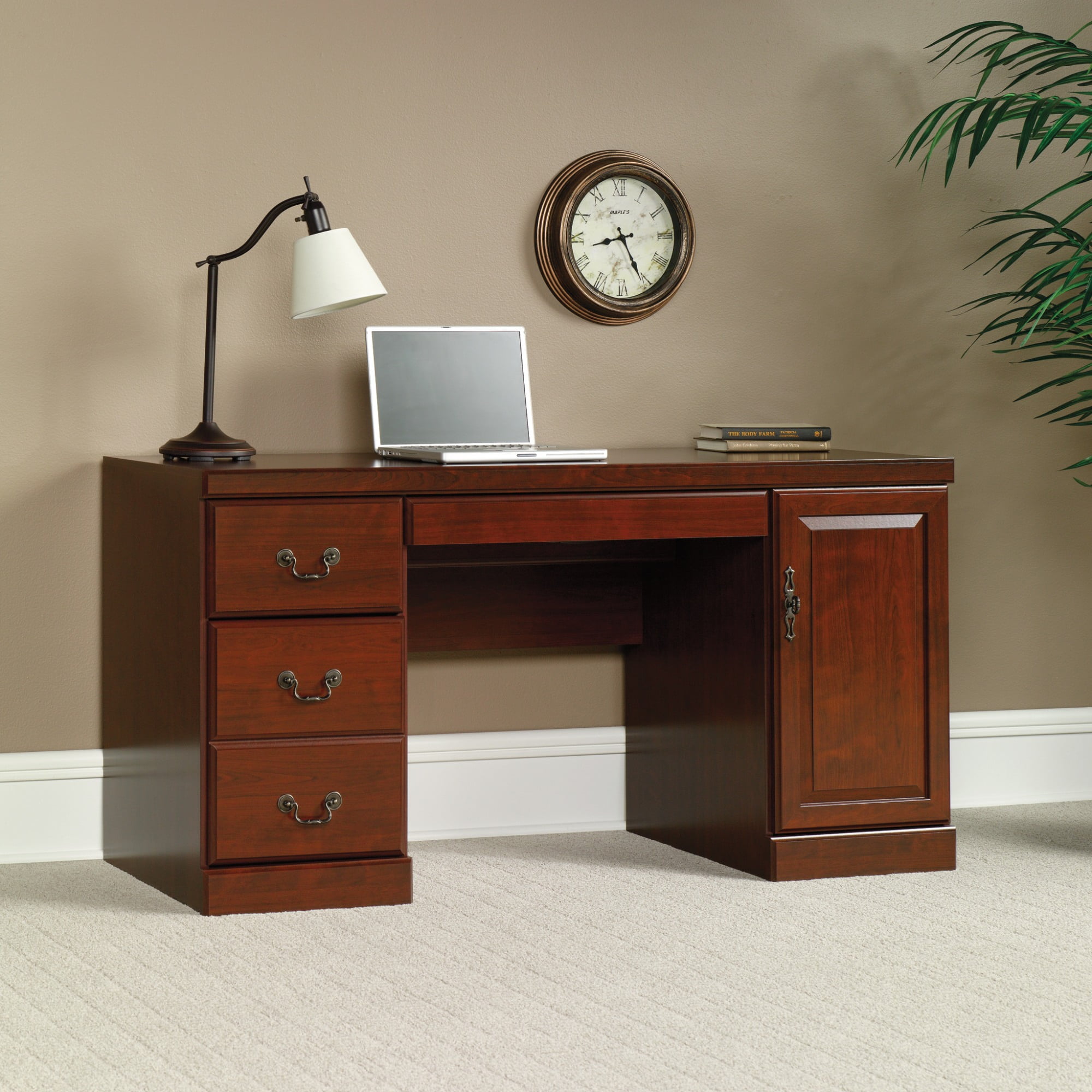 Sauder Heritage Hill 60"W Desk Computer Credenza, Classic Cherry Finish - Image 8