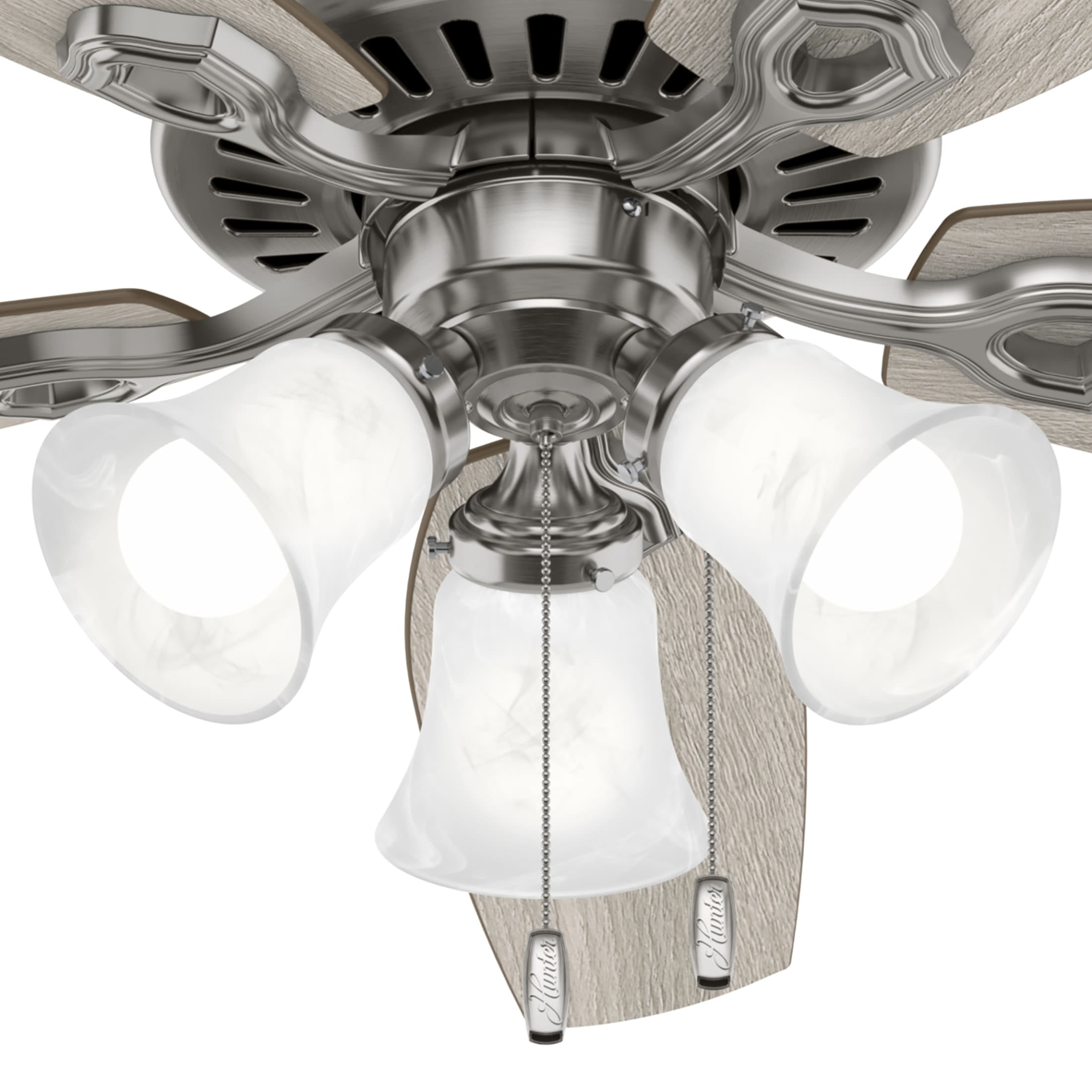 Hunter - Builder Indoor Ceiling Fan With Light, 52-inch, Brushed Nickel, Traditional-style, 3-speed WhisperWind Motor, 51111, for Living Rooms, Bedrooms - Image 12