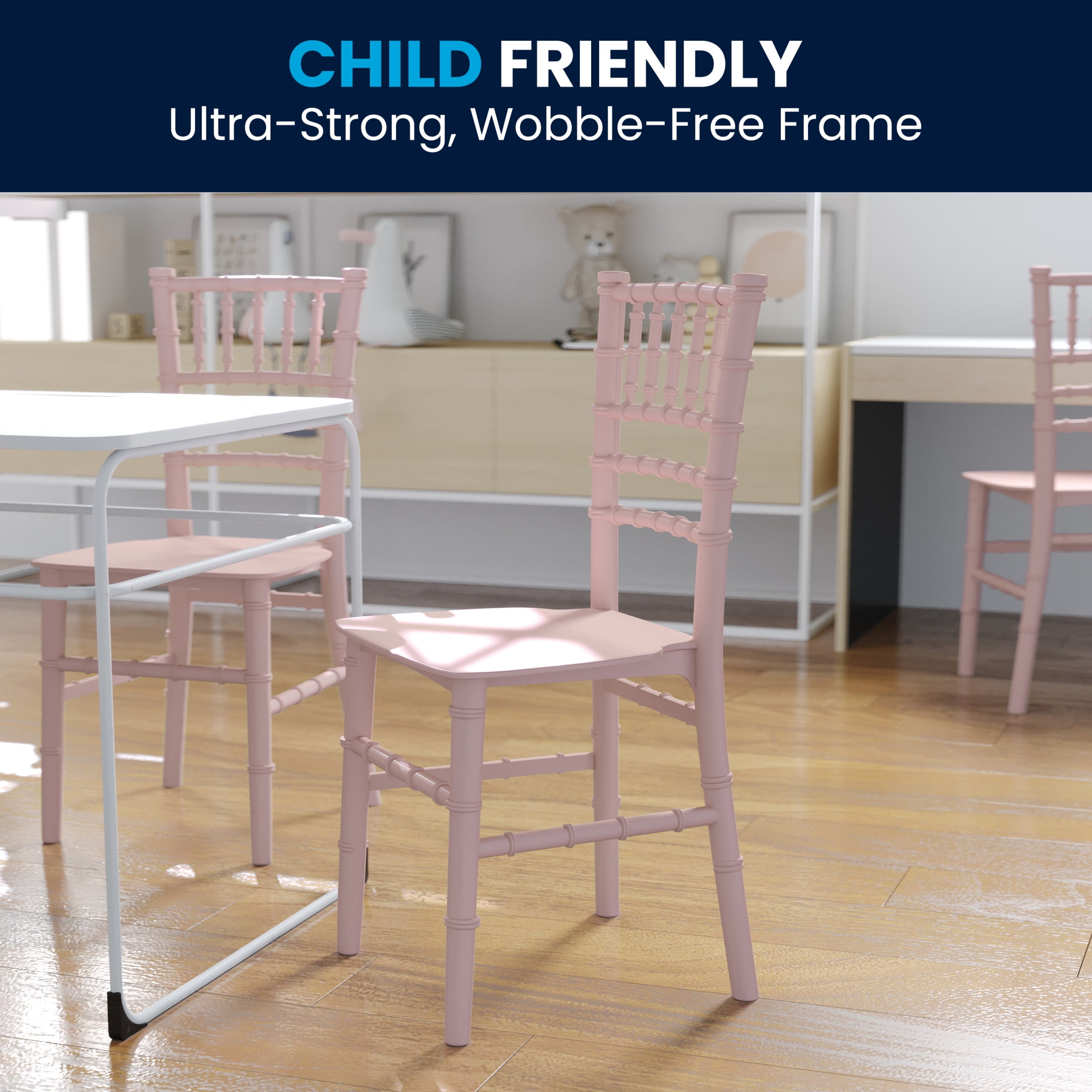 Flash Furniture Hercules Series Children's Event Chiavari Chairs, Set of 10, Pink - Image 3