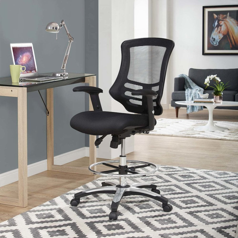 Modway Calibrate Mesh Drafting Chair in Black - Image 6