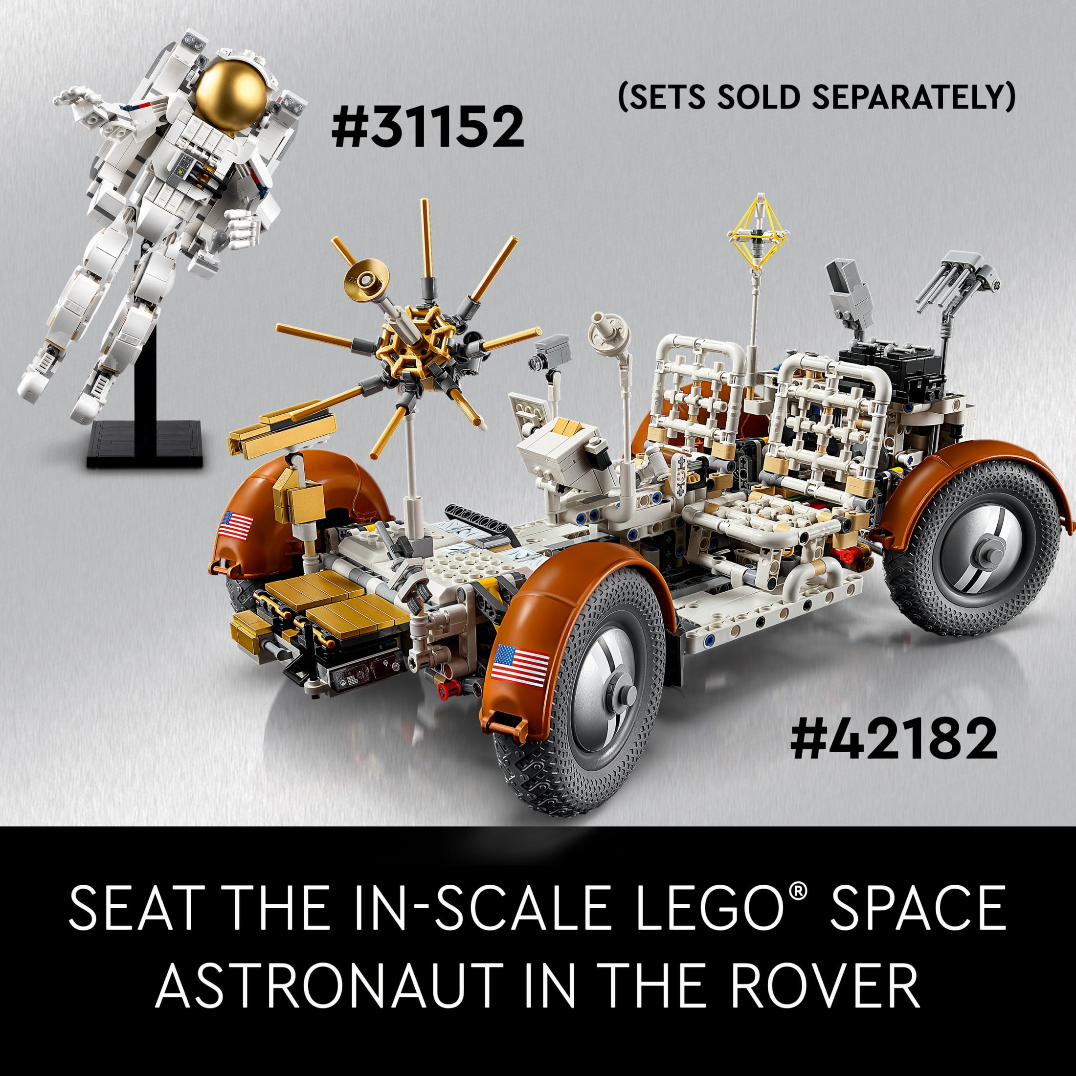 LEGO Technic NASA Apollo Lunar Roving Vehicle – LRV, Space Rover NASA Model for Adults, Buildable Space Set with Details, Collectible Outer Space Gift for Science Fans, 42182 - Image 7