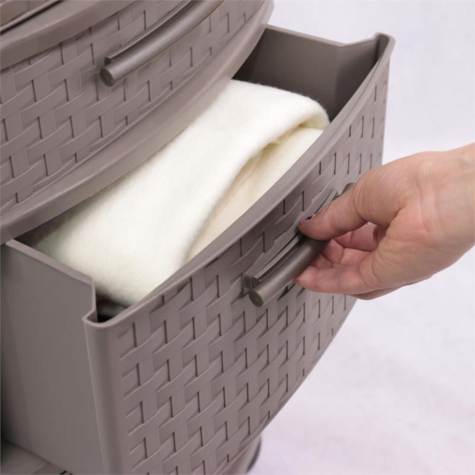 MQ Eclypse 4-Drawer Rolling Storage Cart in Taupe - Image 9