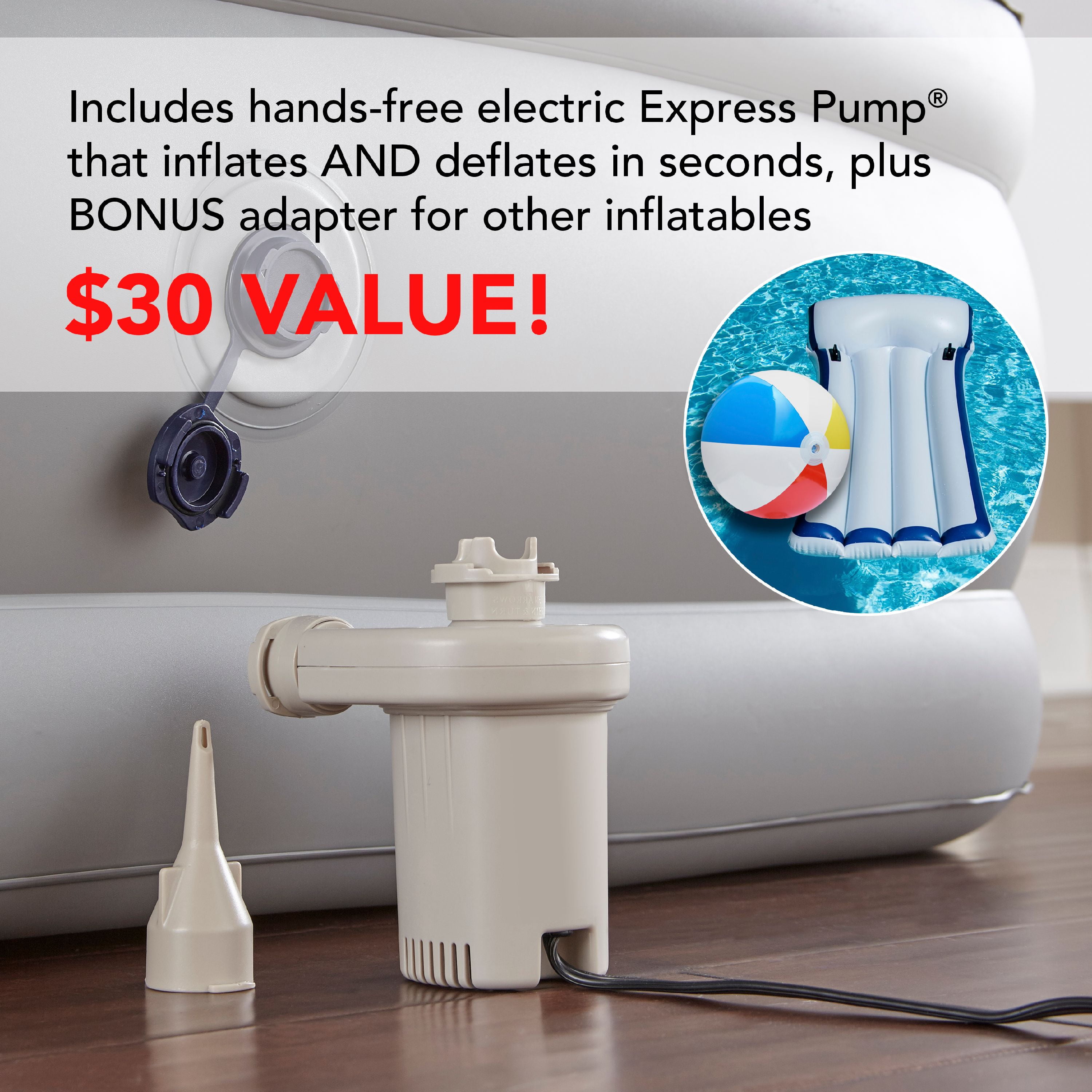 Beautyrest Hi Loft 16" Full Size Air Mattress with External Pump - Blow up Air Bed 1-Year Warranty - Image 3