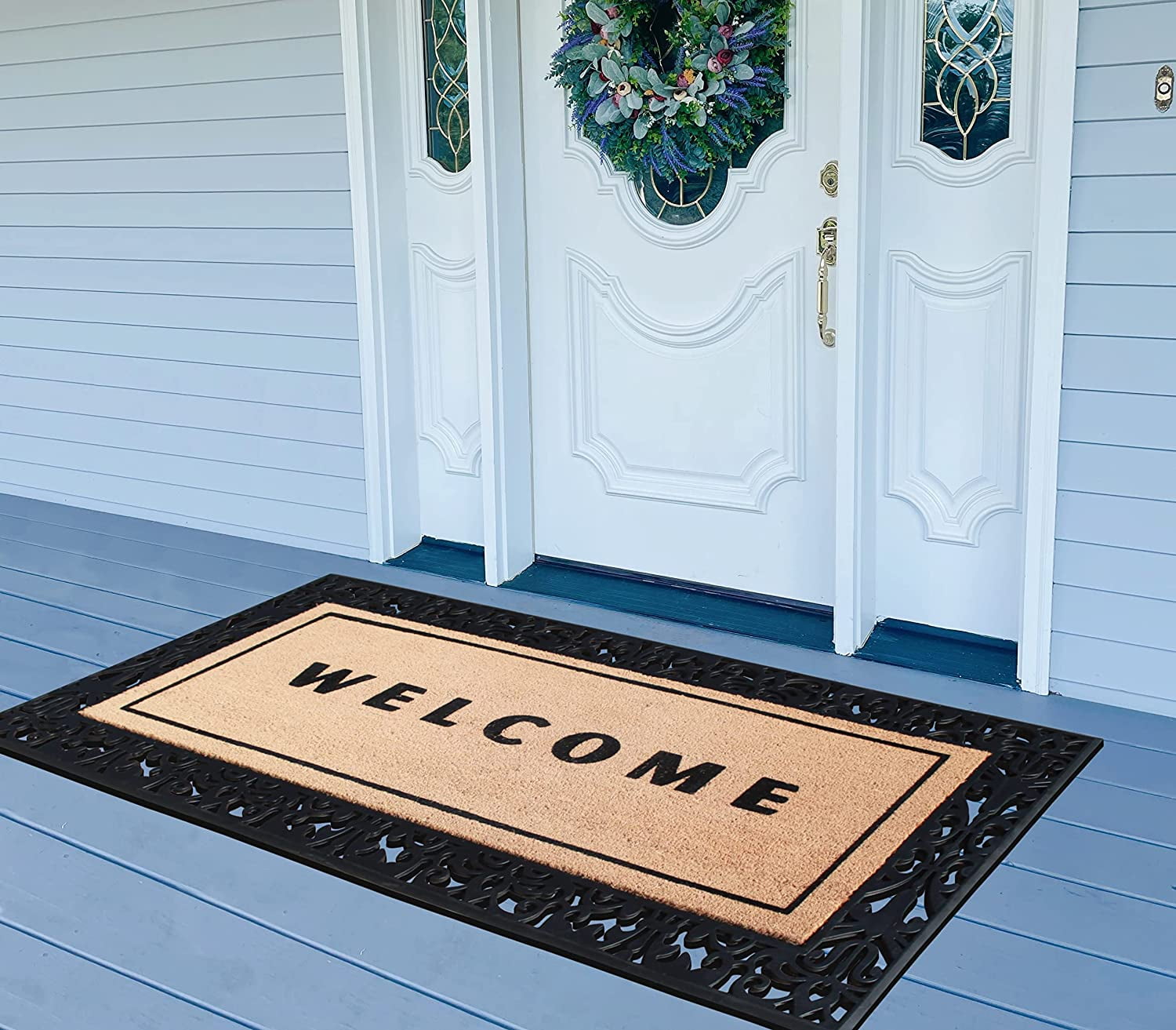 A1HC Entrance Door Mats, 30” x 60”, Durable Large Outdoor Rug, Non-Slip Flocked Welcome Doormat, Rubber Backed Low-Profile Heavy Duty Door Mat, Indoor Outdoor for Front Door, High Traffic Areas - Image 5