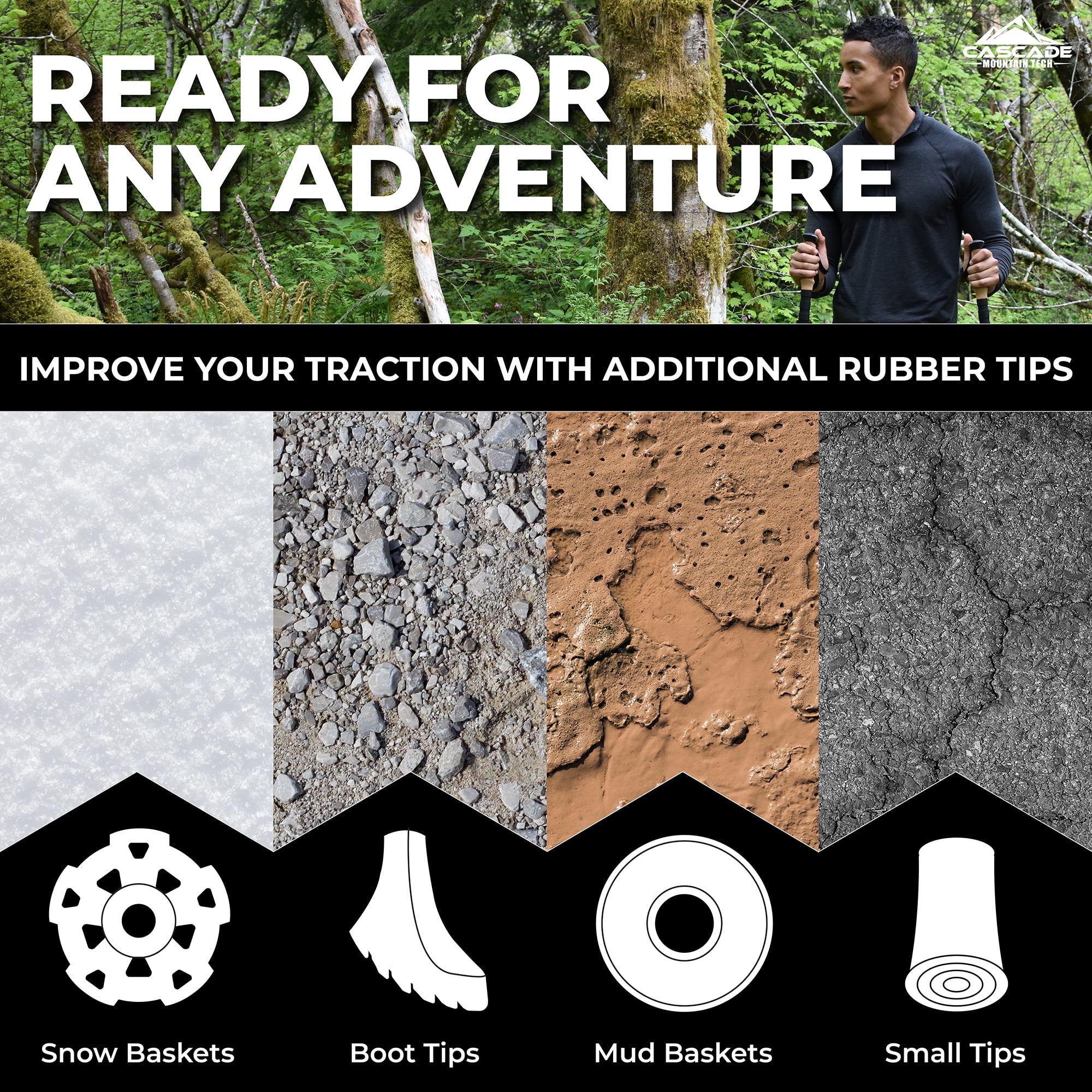 Cascade Mountain Tech Aluminum Folding Quick Lock Cork Grip Trekking Poles, Length 44” – Royal Blue - Image 8