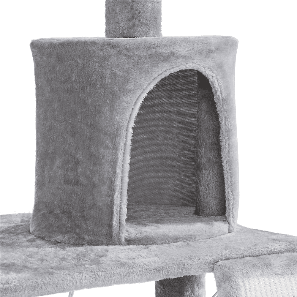 Renwick 63.5''H Multi Level Cat Tree Condo with Scratching Post, Light Gray - Image 6