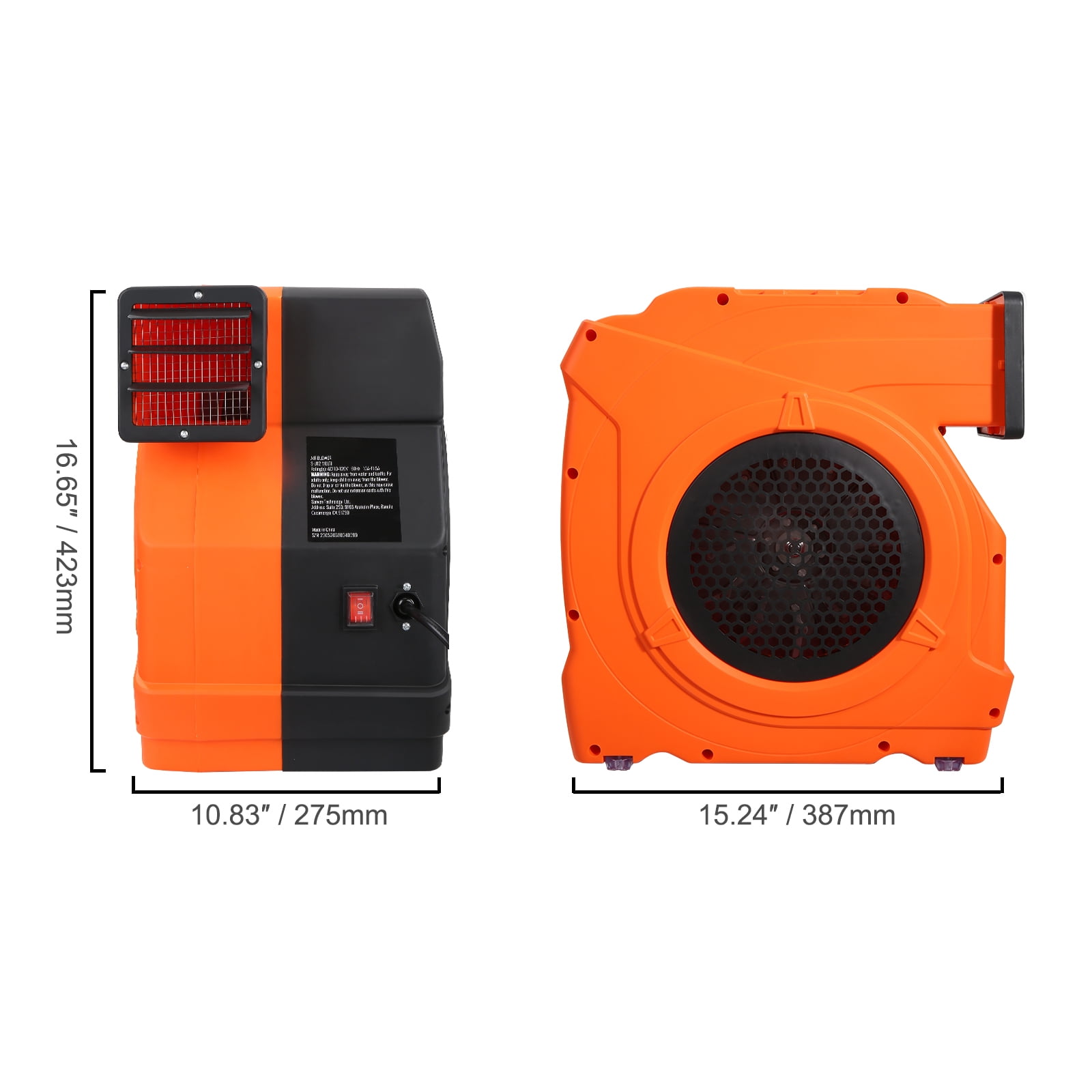 KFFKFFAir Blower Pump Fan 1.5 & 1.7 HP 1100W Commercial Air Blower for Inflatable Bounce House Bouncy Castle - Image 9