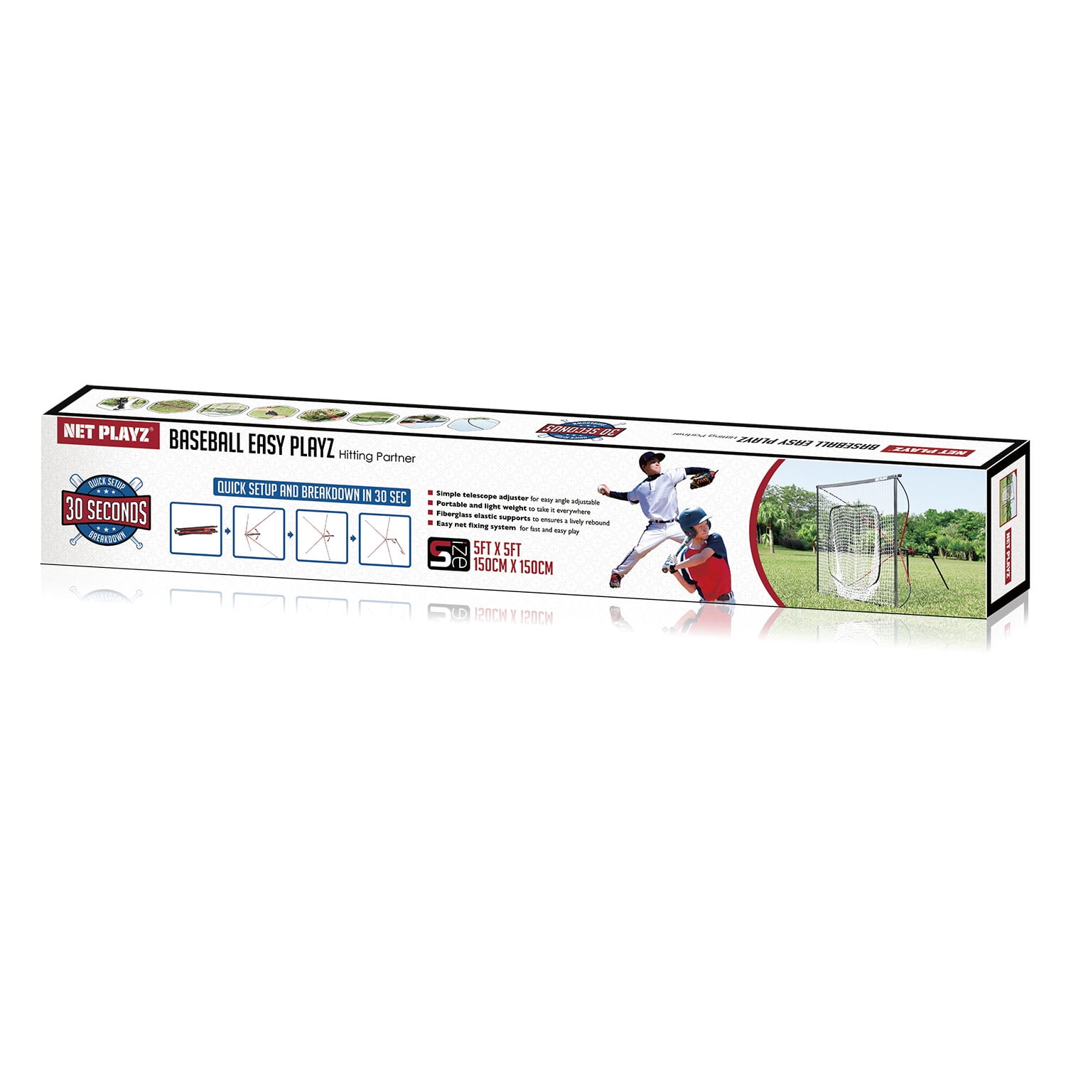 NET PLAYZ Baseball & Softball Practice Hitting Net, Instant Portable, 5FT x 5FT, Pitching, Batting, Fielding, Quick Set-Up, Fold up, Training Equipment. Carry Bag Included - Image 5