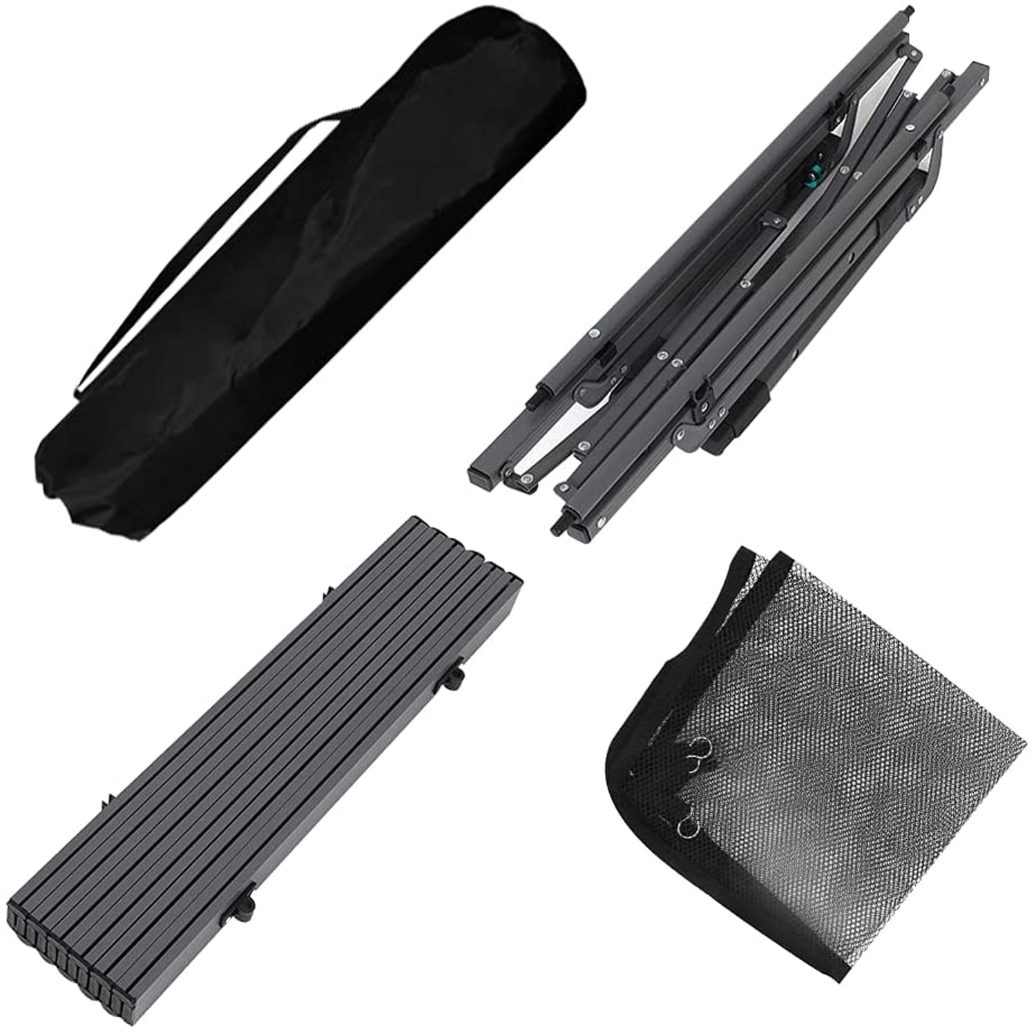 Zzbiqs Roll Top Camping Table with Aluminum Legs , Portable Folding Adjustable Height , 27.5Lx27.5Wx27.5H, Silver - Image 5