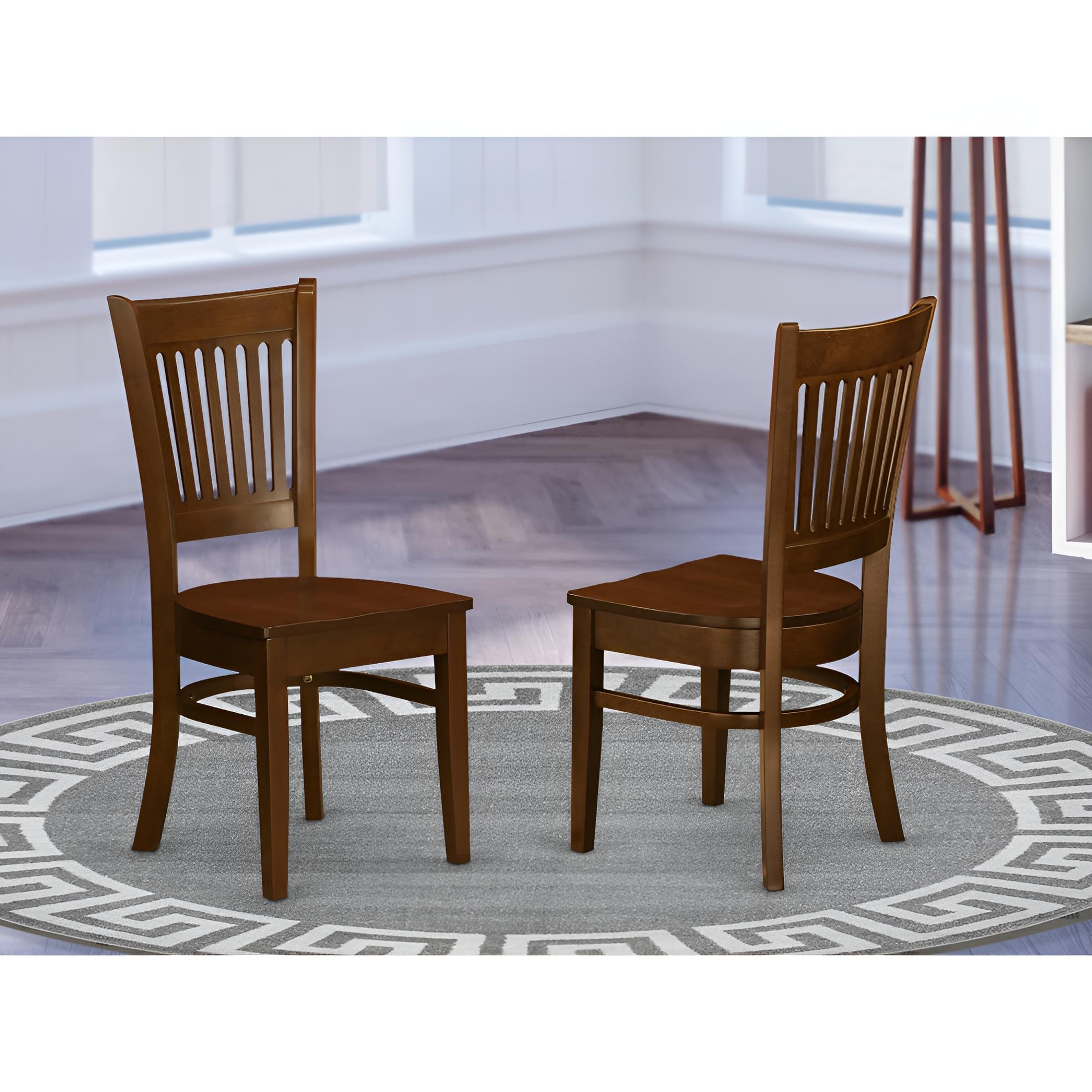 VAC-ESP-W Vancouver Wood Seat Dining Chairs in Espresso Finish - Set of 2 - Image 4