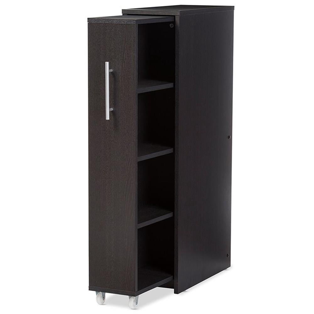 Baxton Studio Lindo 1 Pull Out Door Media Storage Cabinet in Brown - Image 3