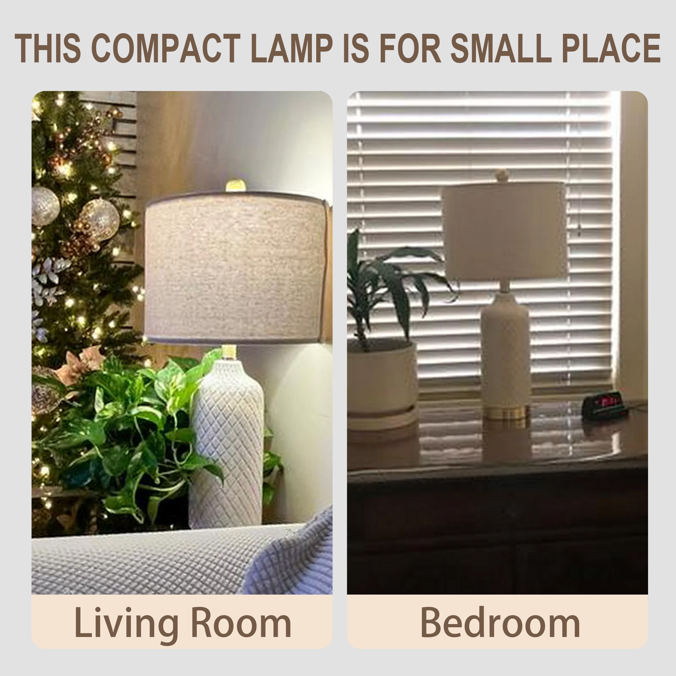 Oneach Ceramic Table Lamps Set of 2 for Living Room Bedroom 24.25" Modern Bedside Nightstand Lamps with Lamp Shades - Image 8