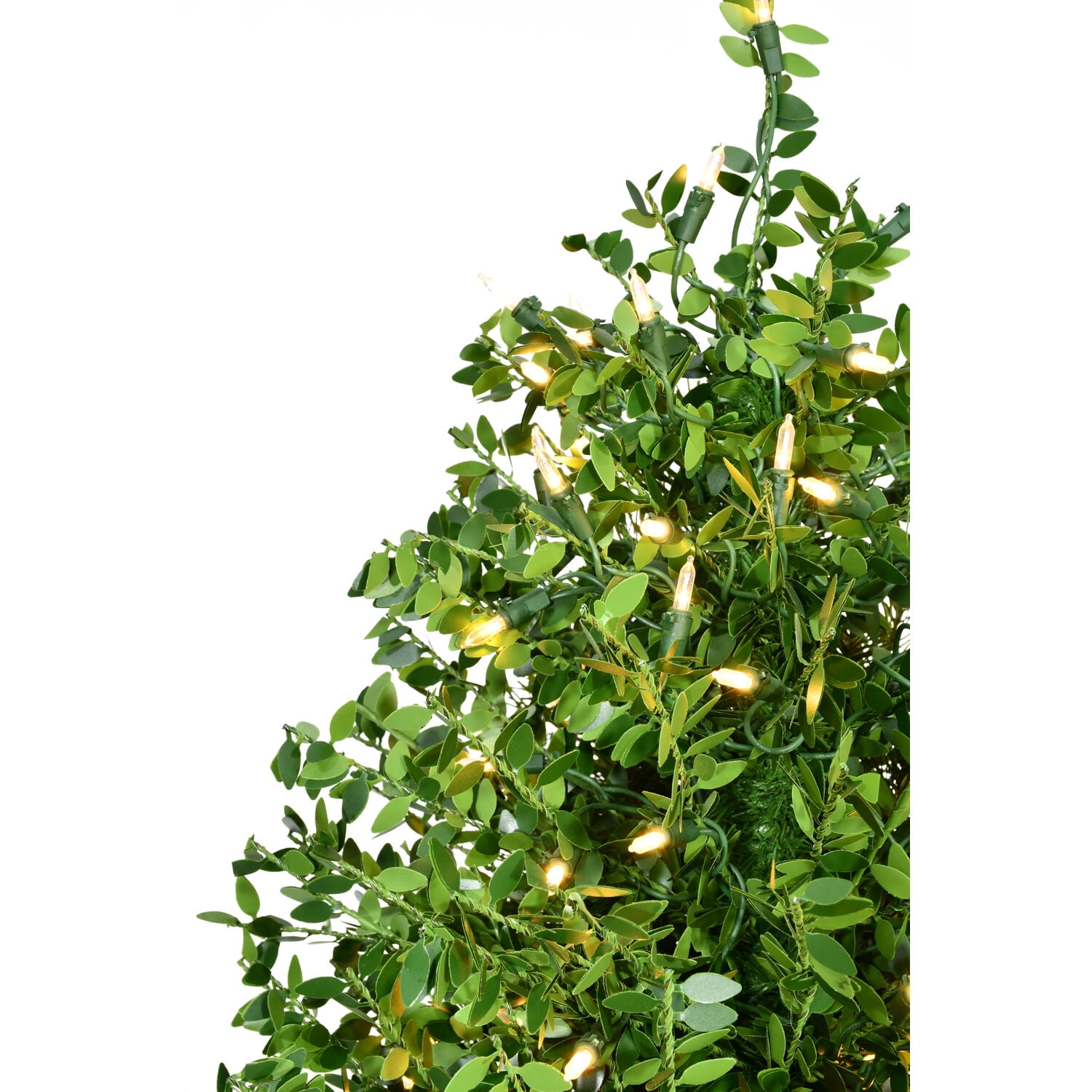 Fraser Hill Farm 2-Ft. Boxwood Porch Tree in Black Pot with Warm White Lights, Set of 2, FFBXPT024-5GR1/S2 - Image 8