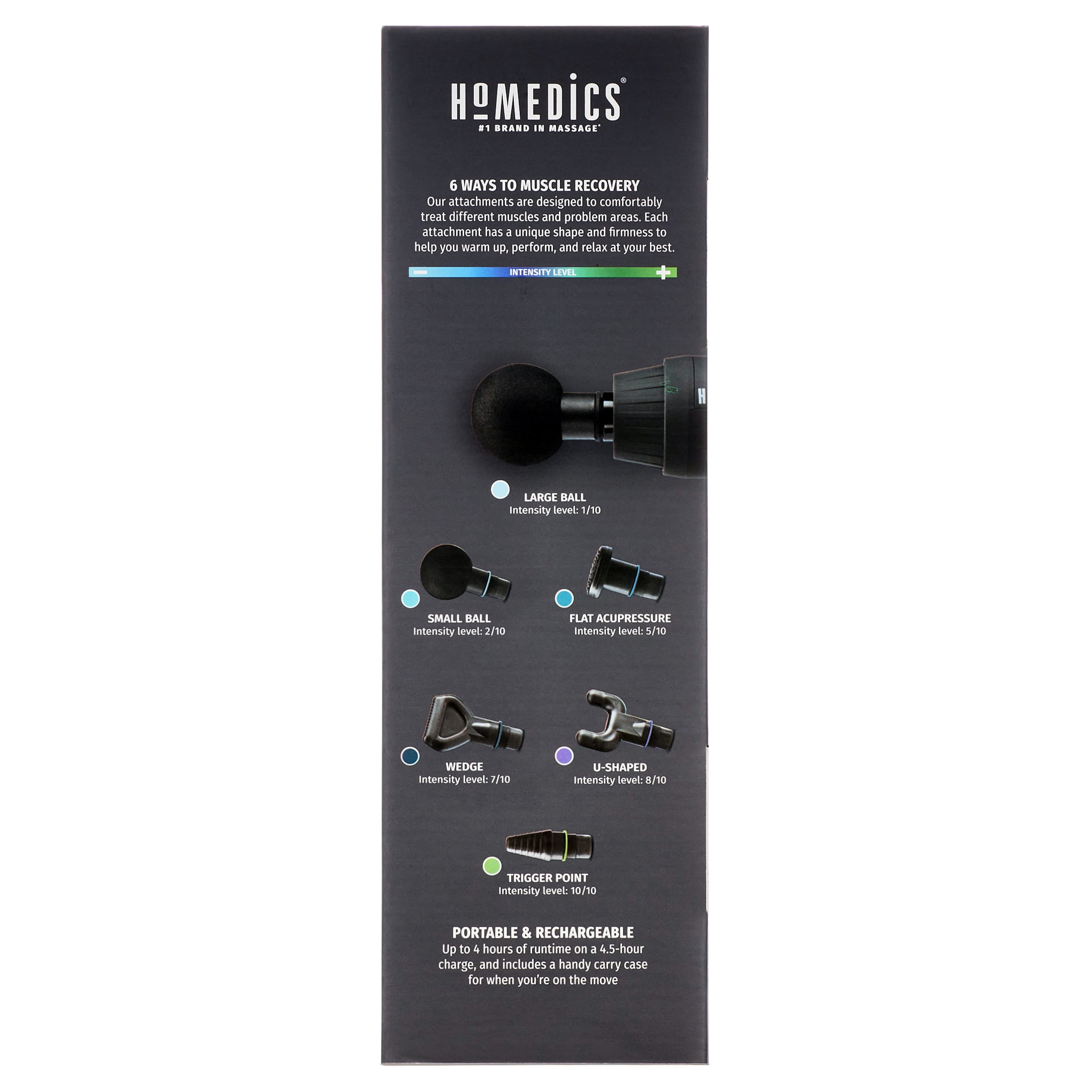 Homedics Active Fit Pro Plus Percussion Cordless Full Body Massage Gun, Black - Image 6